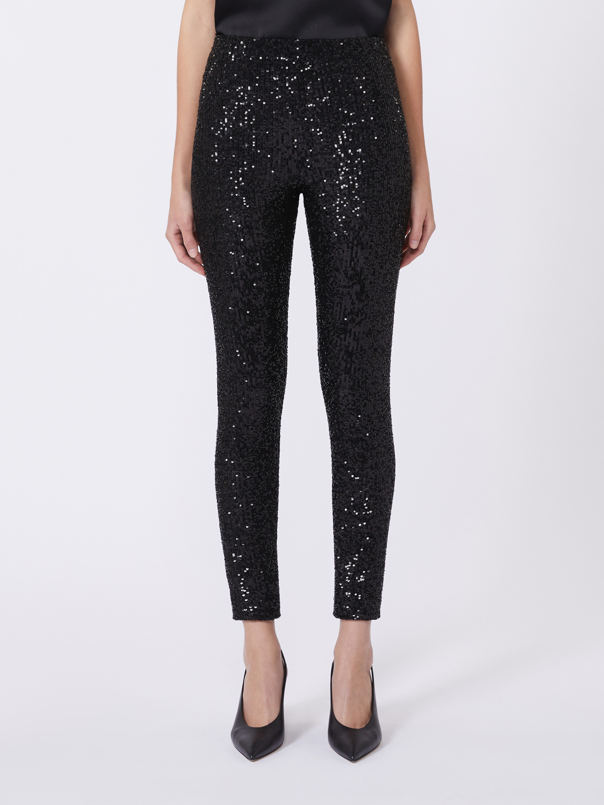 Sequinned leggings - BLACK - Weekend Max Mara - 2