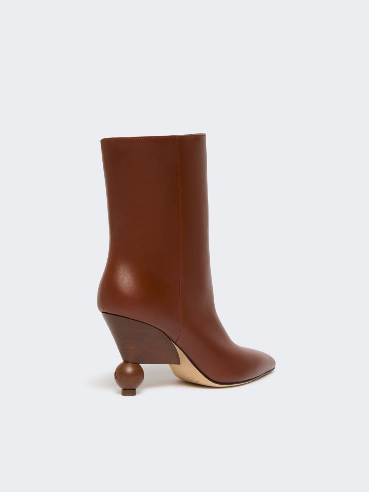 Shiny leather ankle boots - RED BROWN - Weekend - 3