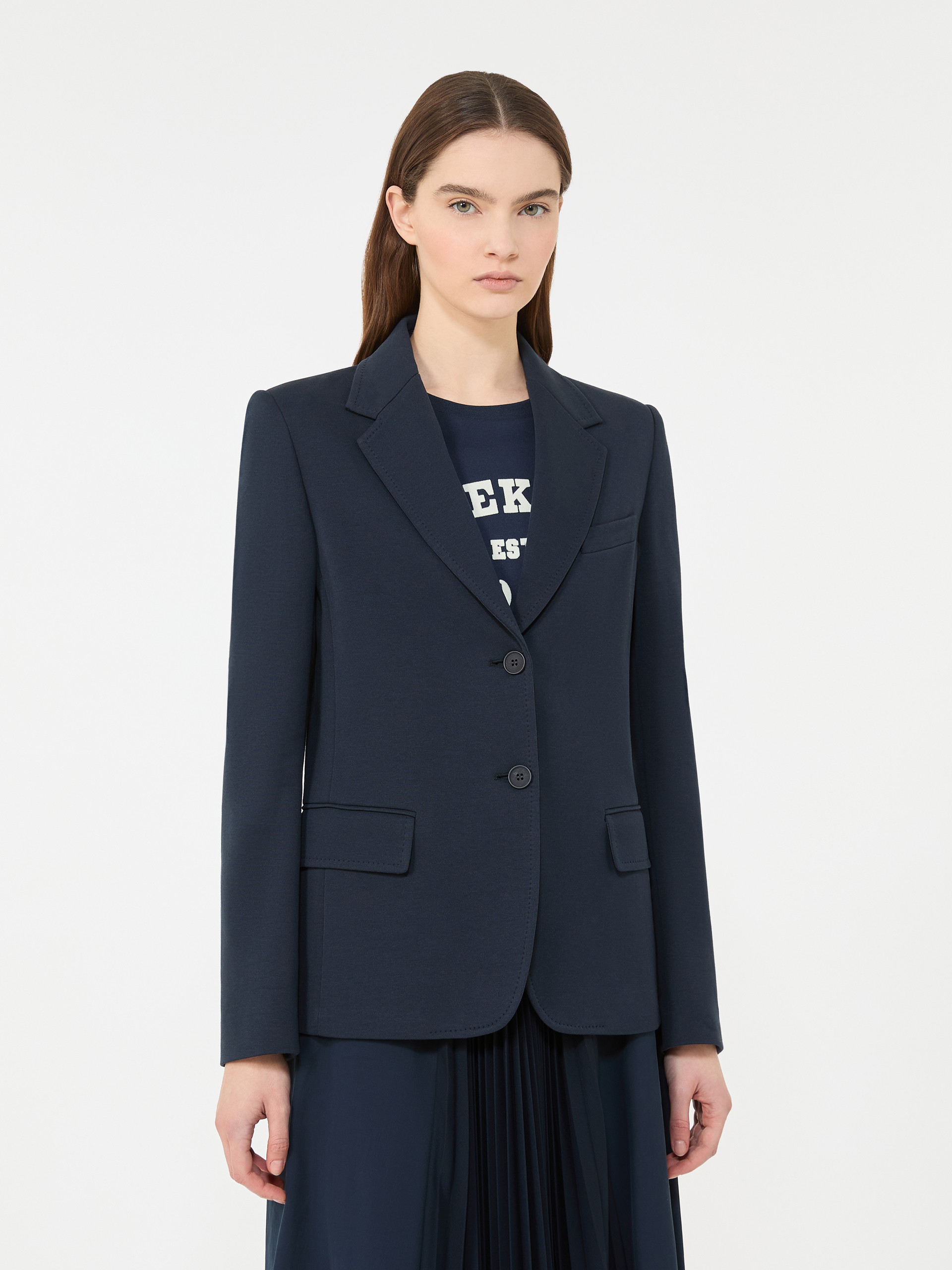 Cotton jersey blazer - NAVY - Weekend Max Mara - 2