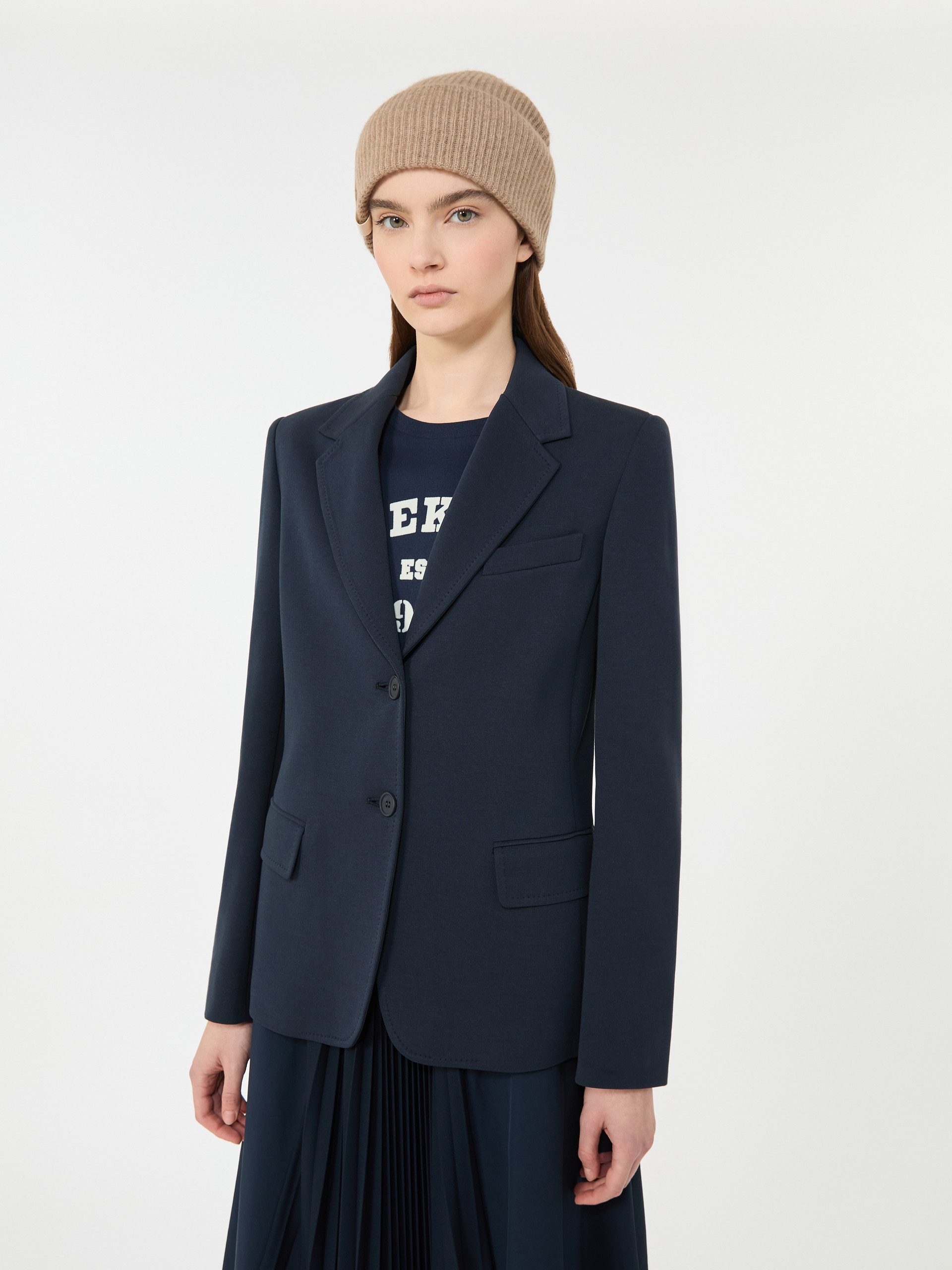 Cotton jersey blazer - NAVY - Weekend Max Mara - 4