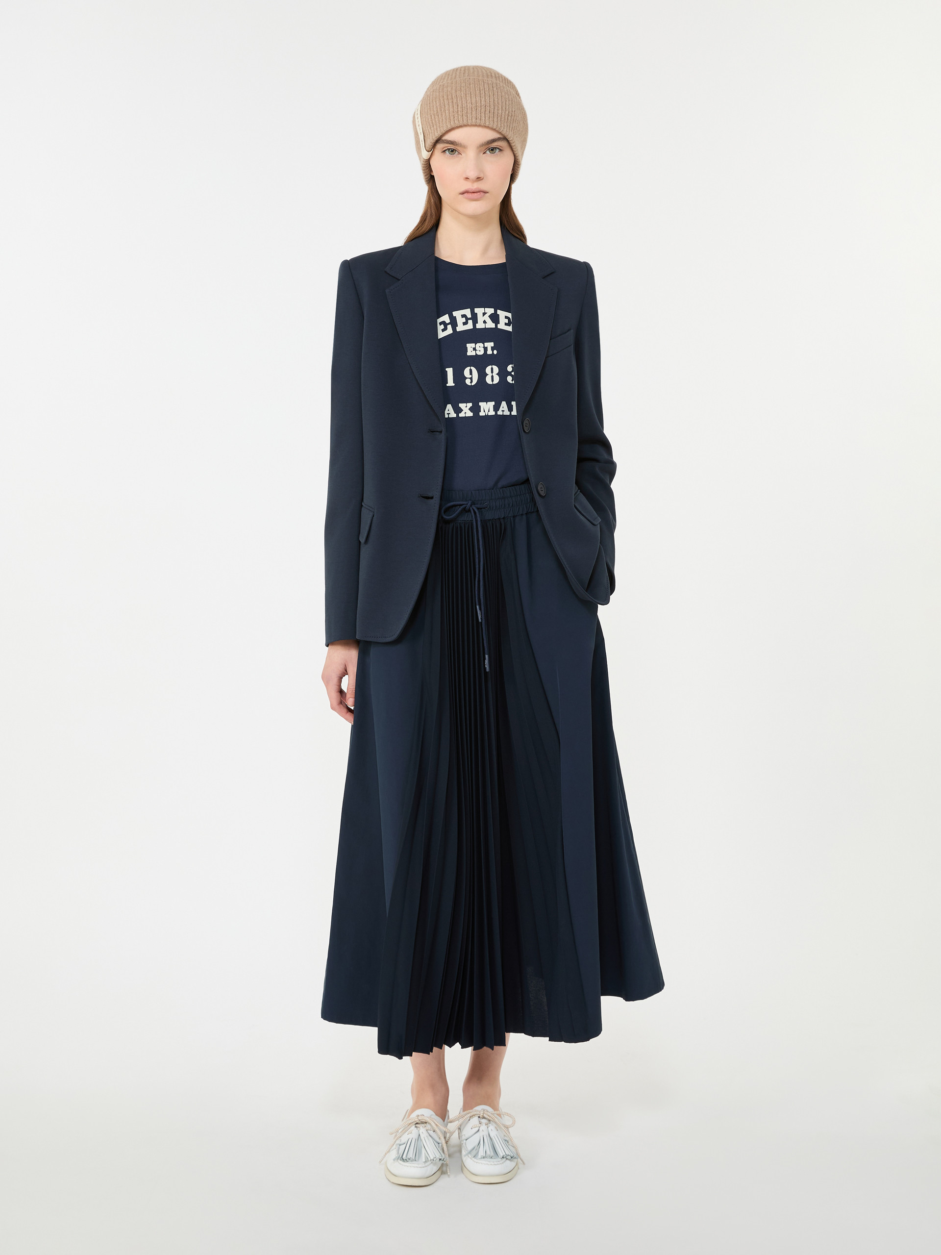 Cotton jersey blazer - NAVY - Weekend Max Mara