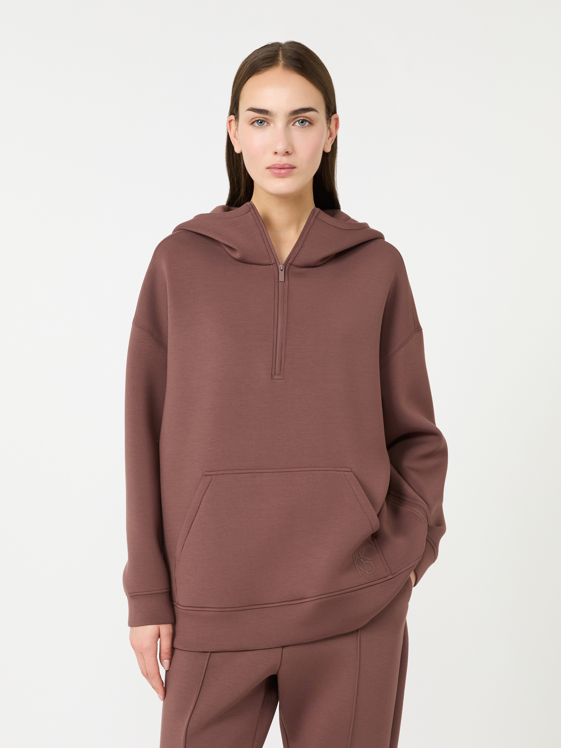 Long scuba jersey sweatshirt - BROWN - Weekend Max Mara - 4