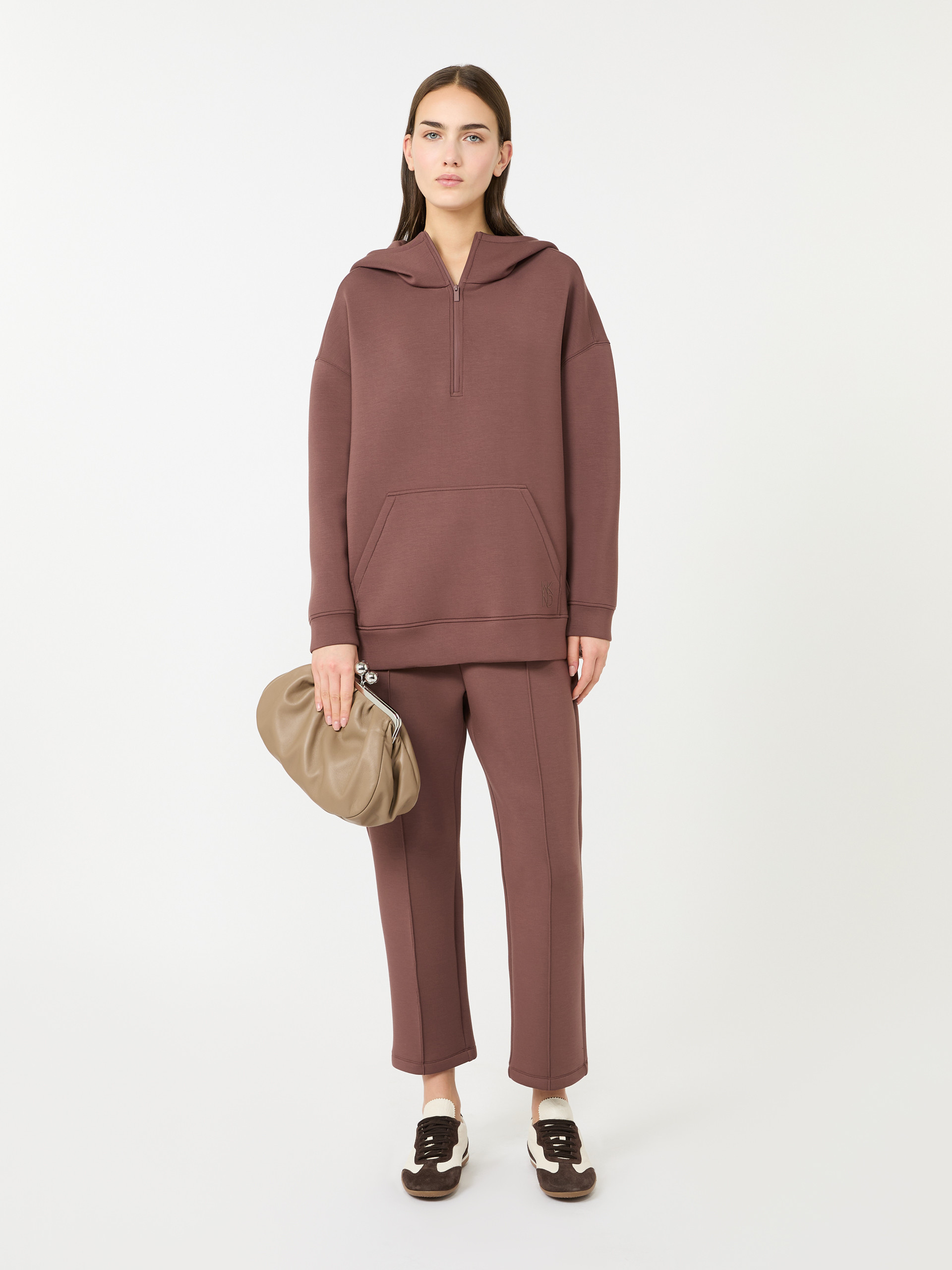 Long scuba jersey sweatshirt - BROWN - Weekend Max Mara