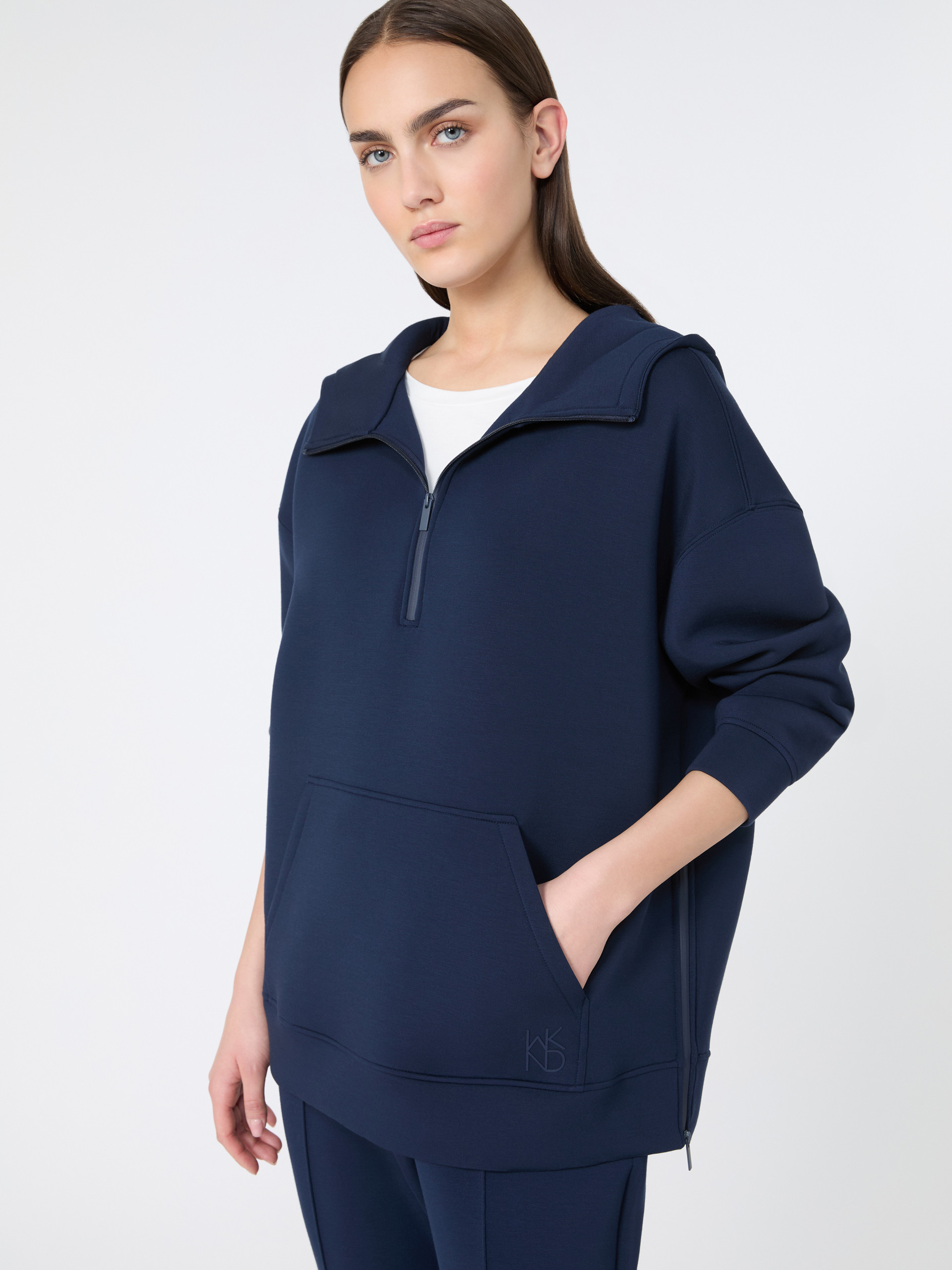 Long scuba jersey sweatshirt - NAVY - Weekend Max Mara - 4