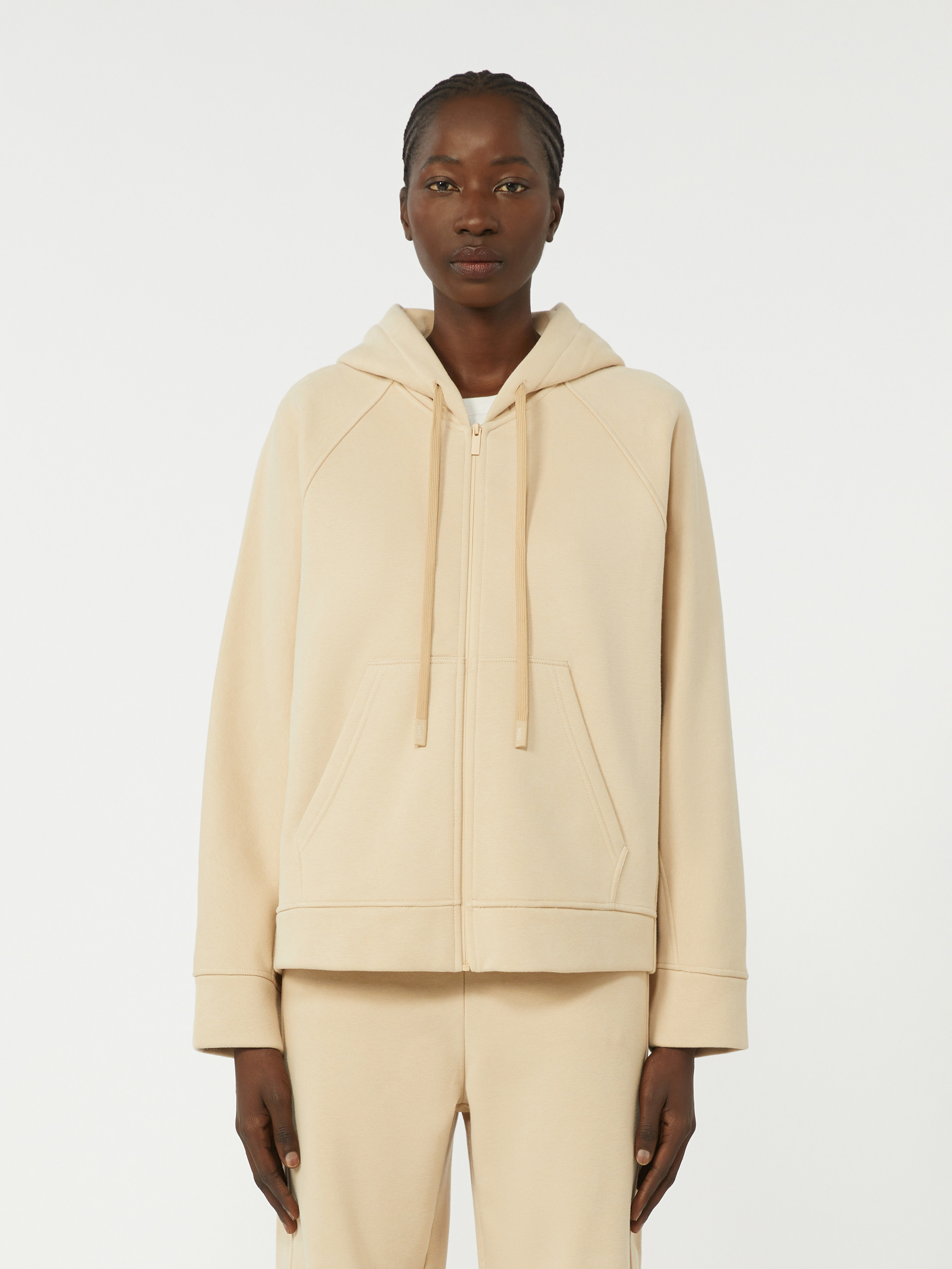 Cotton zip-up sweatshirt - SAND - Weekend Max Mara - 2