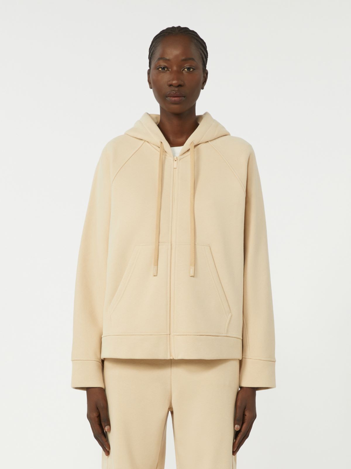 Cotton zip-up sweatshirt - SAND - Weekend - 2