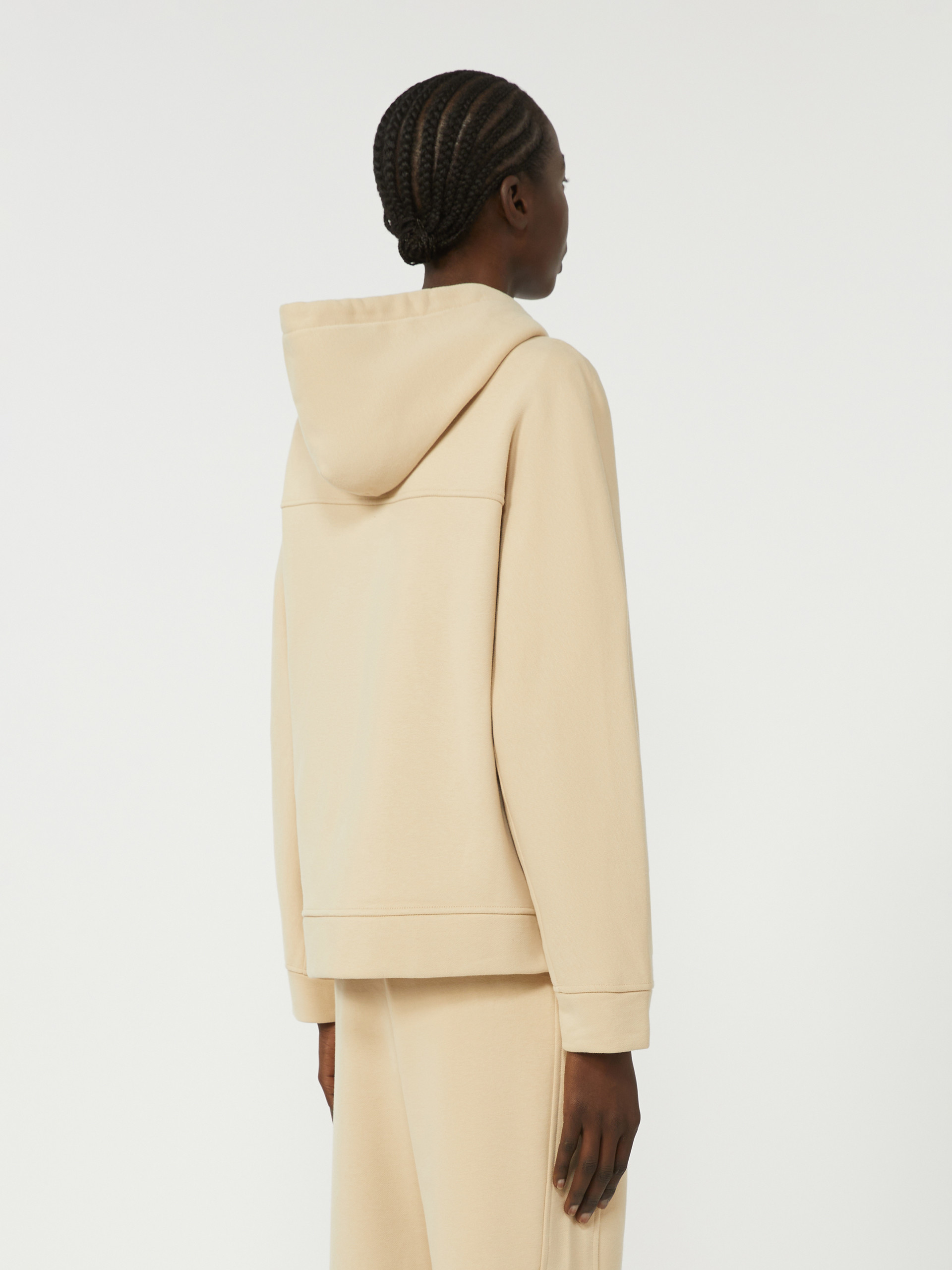 Cotton zip-up sweatshirt - SAND - Weekend Max Mara - 3