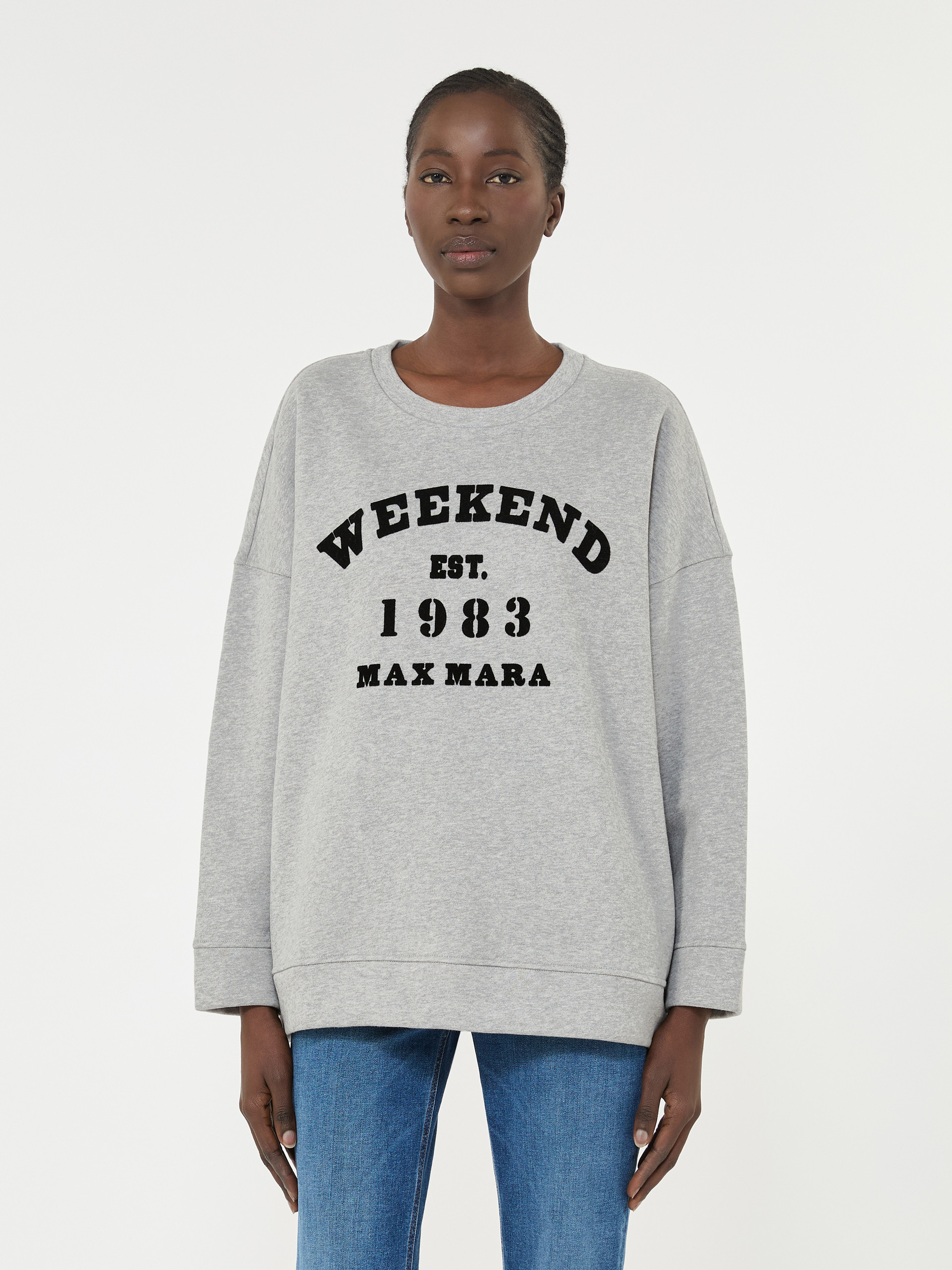 Cotton crew-neck sweatshirt - LIGHT GREY - Weekend Max Mara - 2