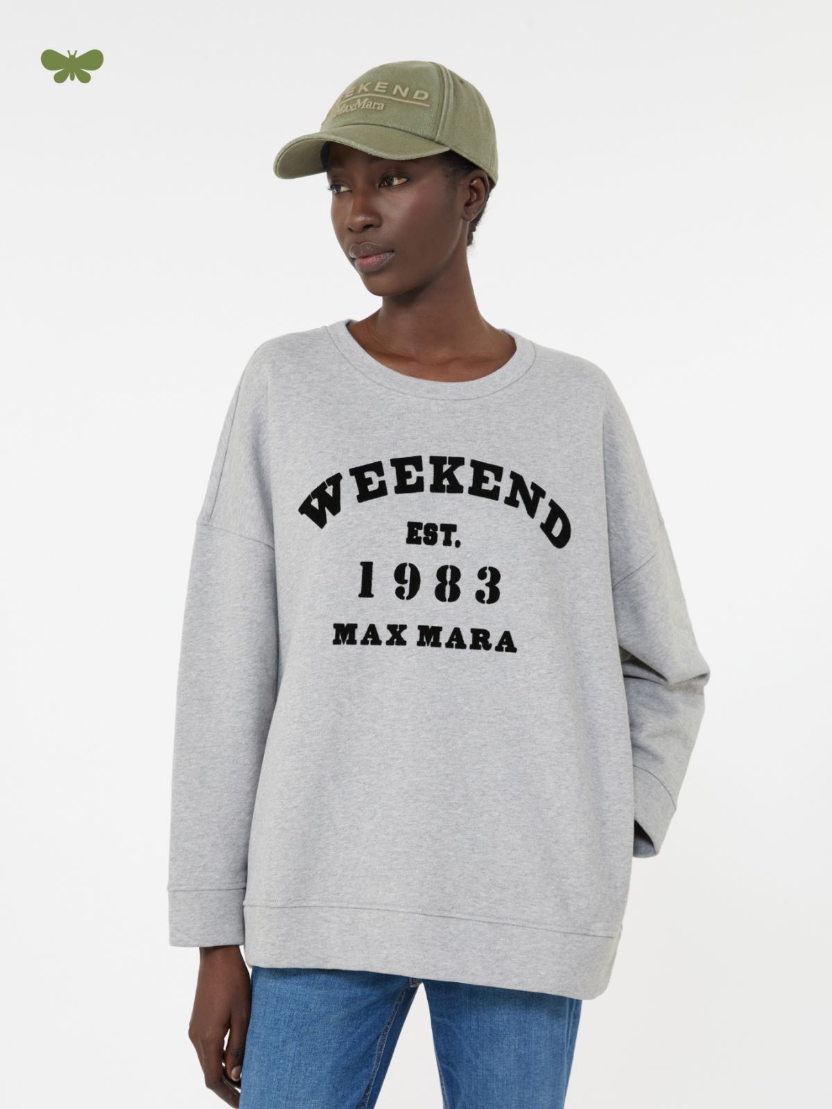 Cotton crew-neck sweatshirt - LIGHT GREY - Weekend - 4
