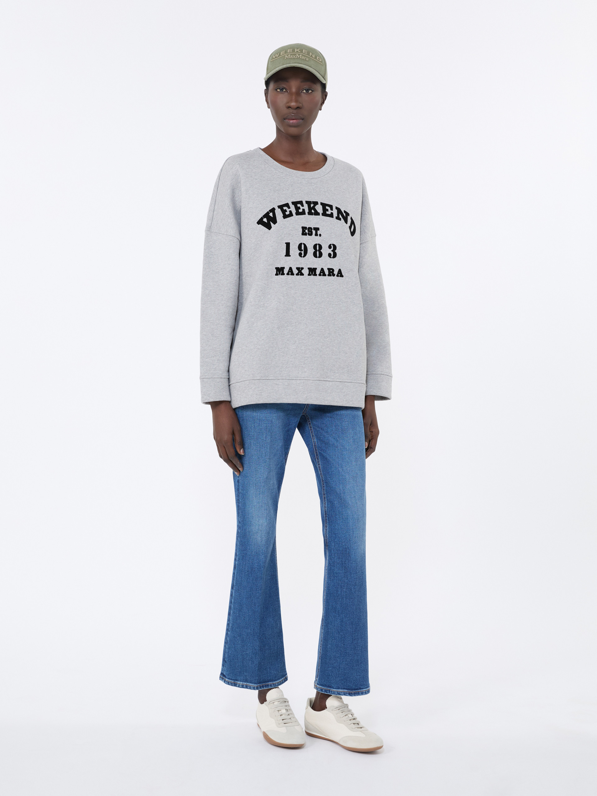 Cotton crew-neck sweatshirt - LIGHT GREY - Weekend Max Mara