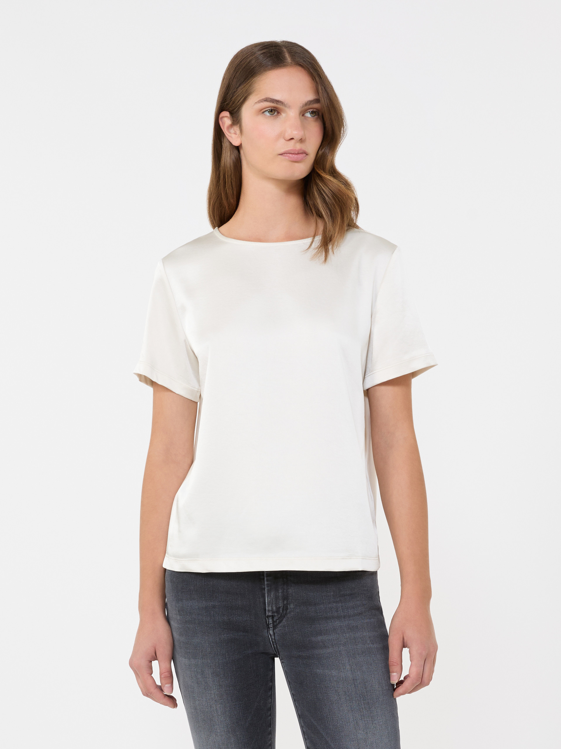 Satin and jersey T-shirt - ECRU - Weekend Max Mara - 2