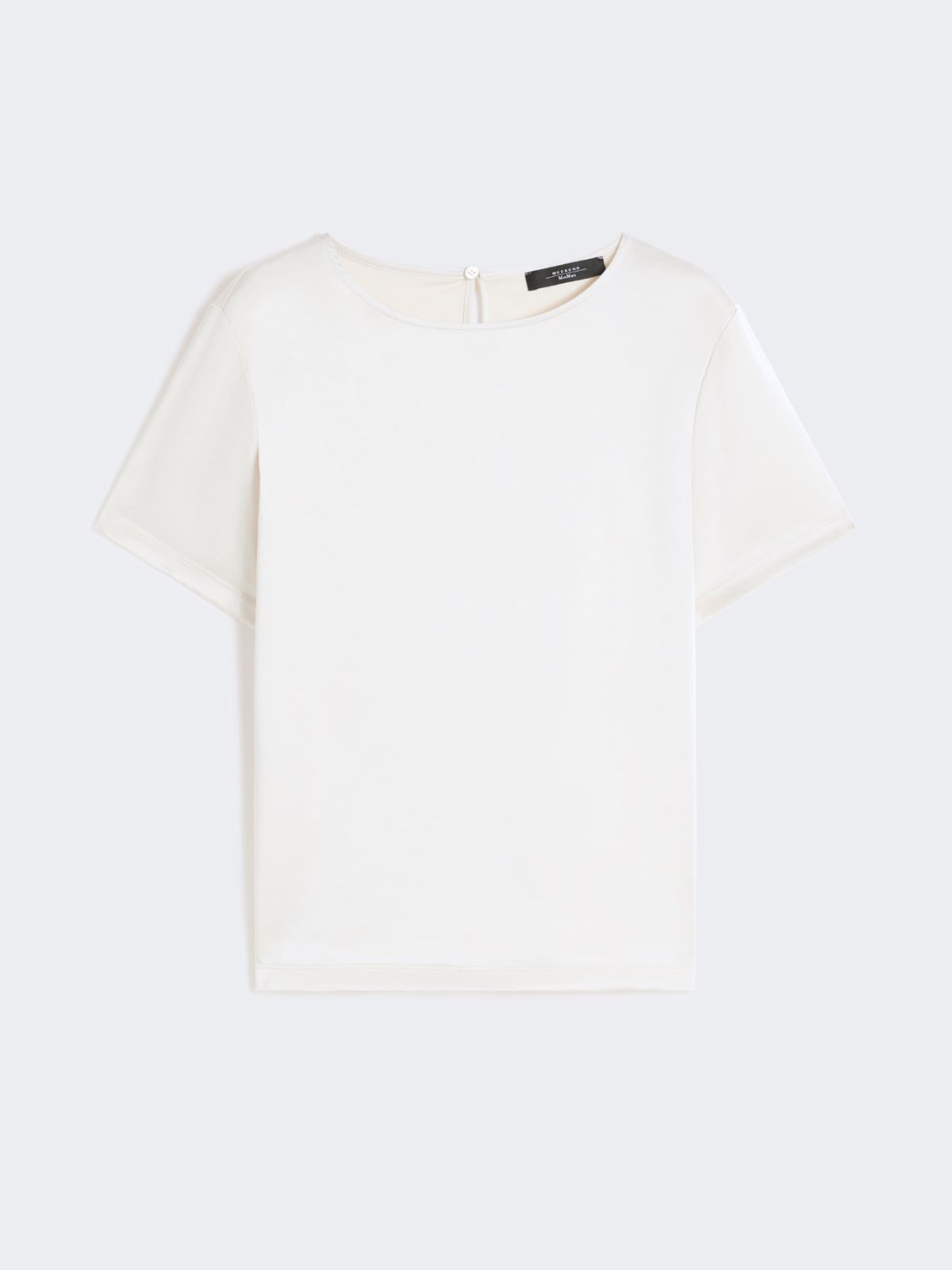 Satin and jersey T-shirt - ECRU - Weekend - 5