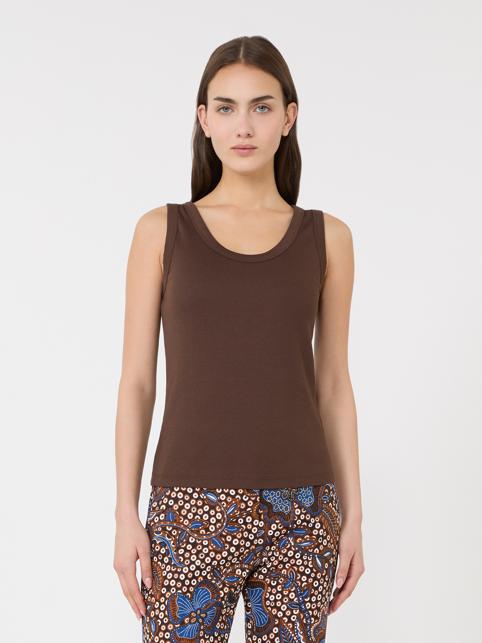 Stretch cotton top - CHOCOLATE - Weekend Max Mara - 2