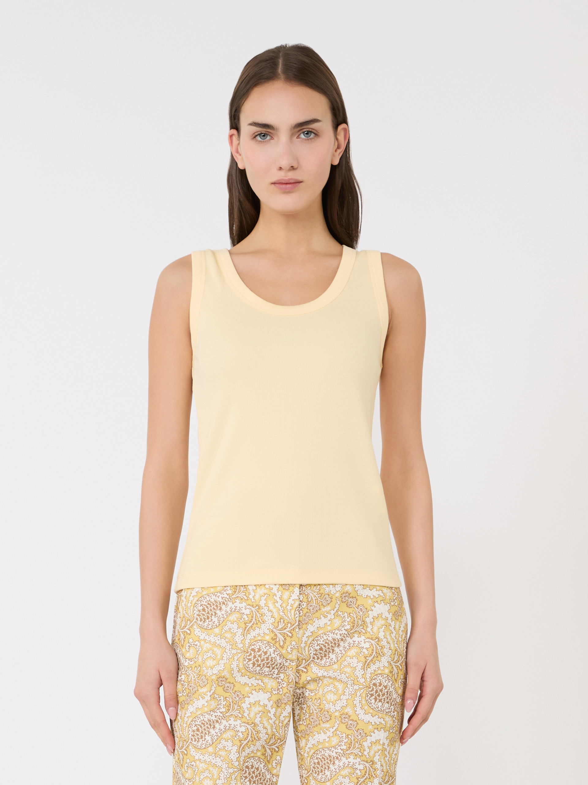 Stretch cotton top - LIGHT YELLOW - Weekend Max Mara - 2