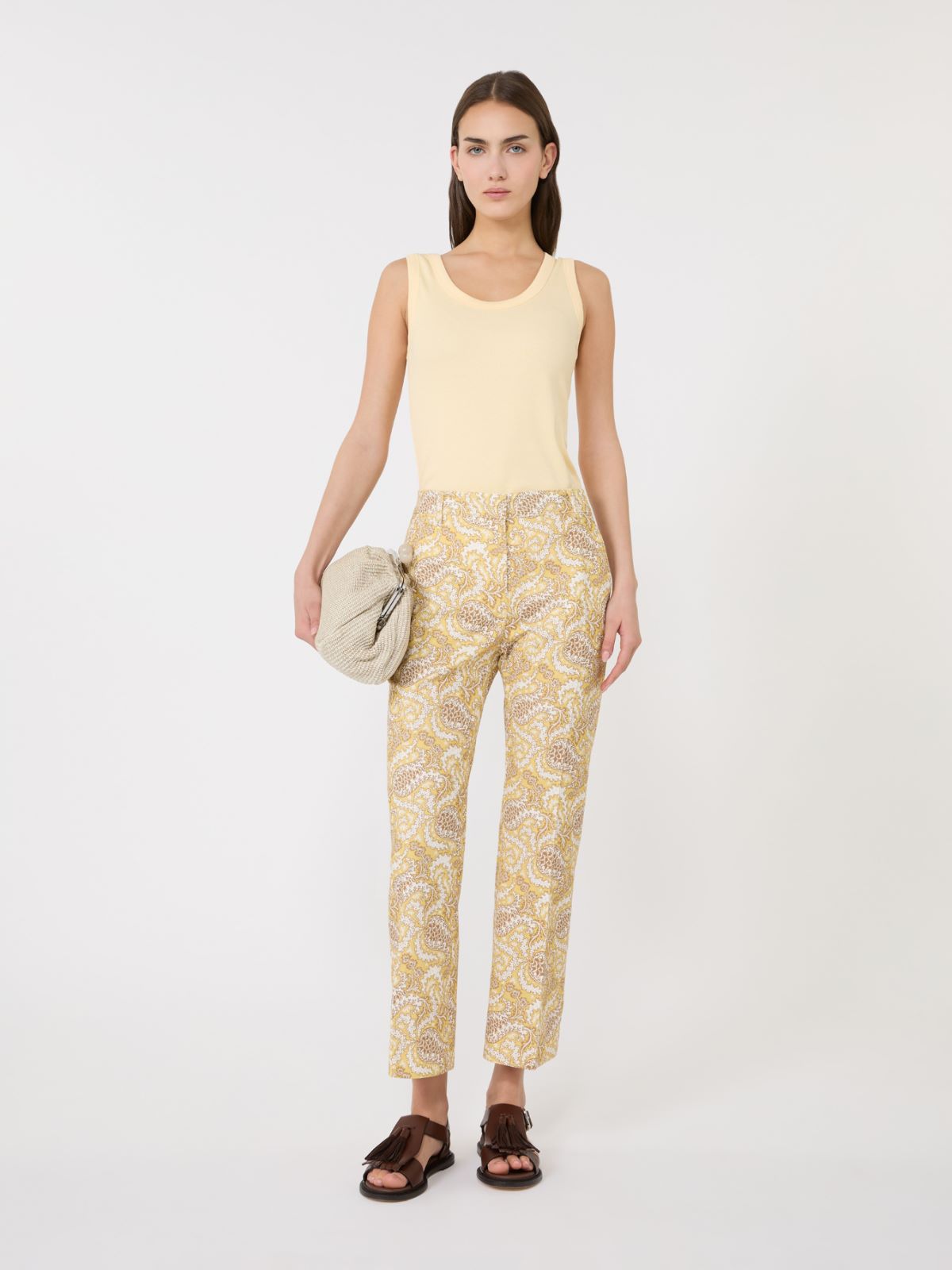 Stretch cotton top - LIGHT YELLOW - Weekend