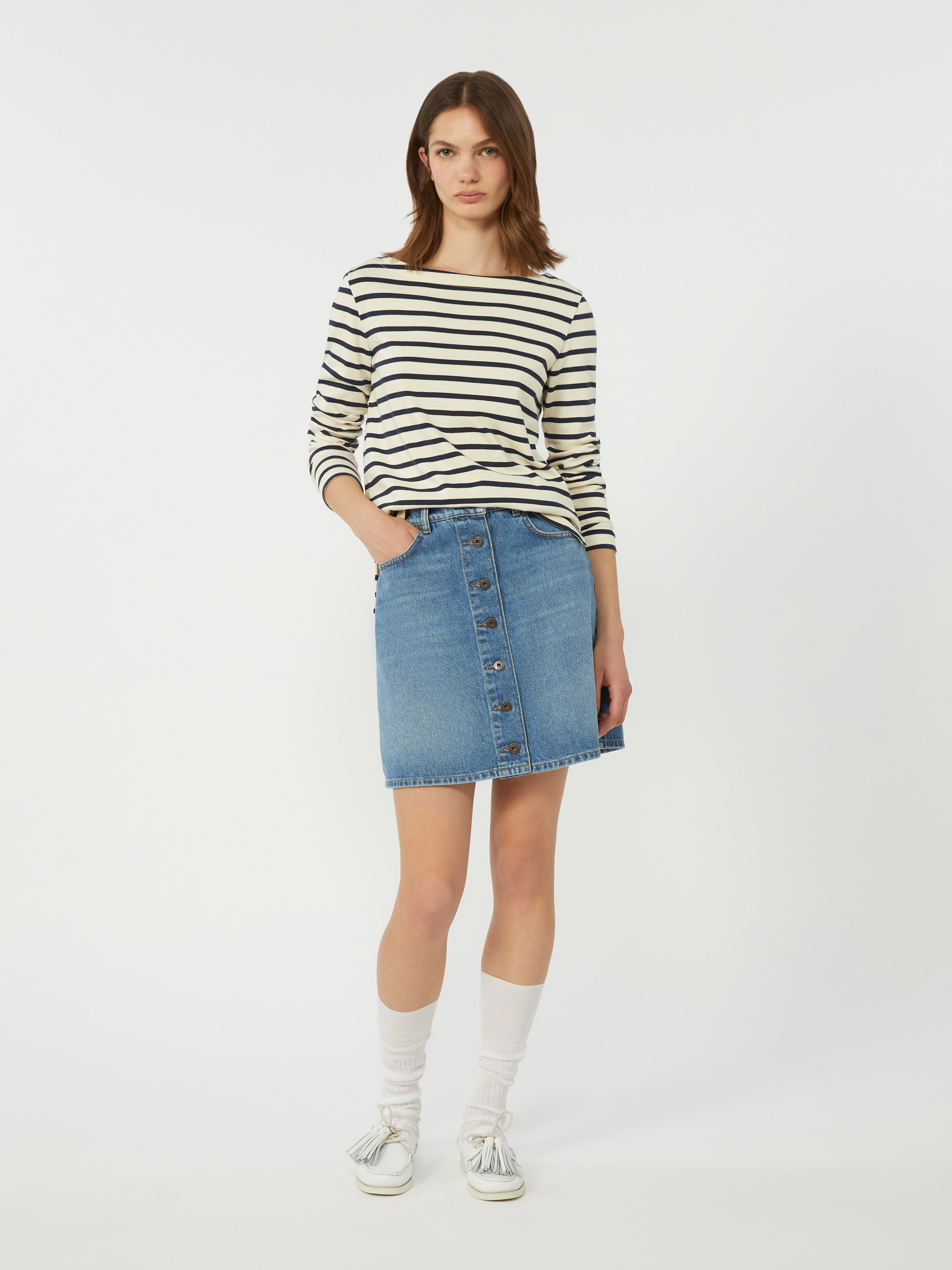 Striped cotton T-shirt - IVORY - Weekend Max Mara