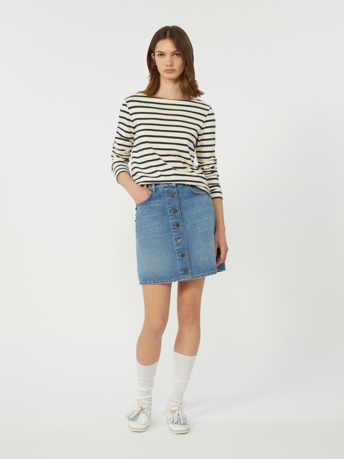 Striped cotton T-shirt - IVORY - Weekend