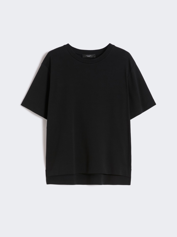 Cotton jersey boxy T-shirt - BLACK - Weekend - 2