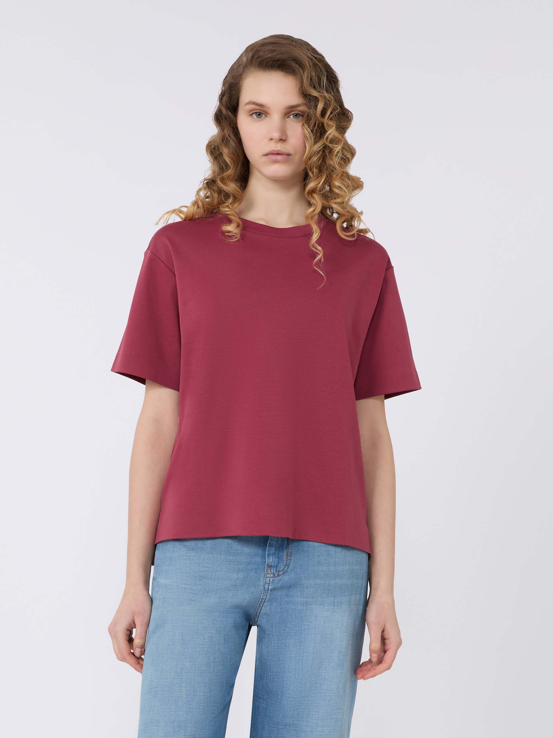 Cotton jersey boxy T-shirt - CHERRY - Weekend Max Mara - 2