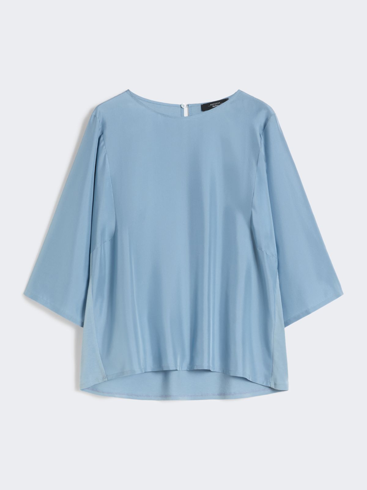 Habotai silk and jersey blouse - LIGHT BLUE - Weekend - 5