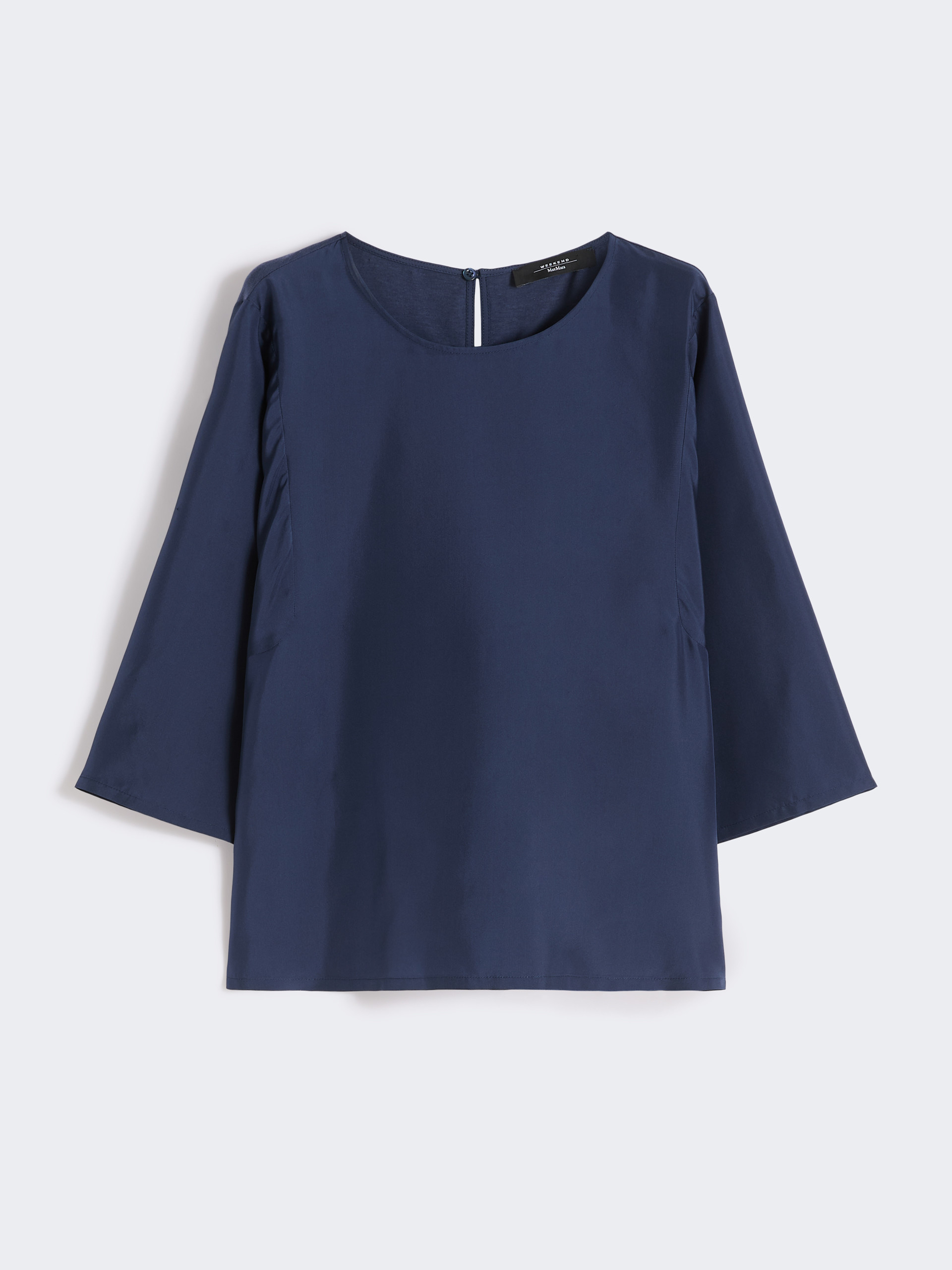 Habotai silk and jersey blouse - NAVY - Weekend Max Mara - 5