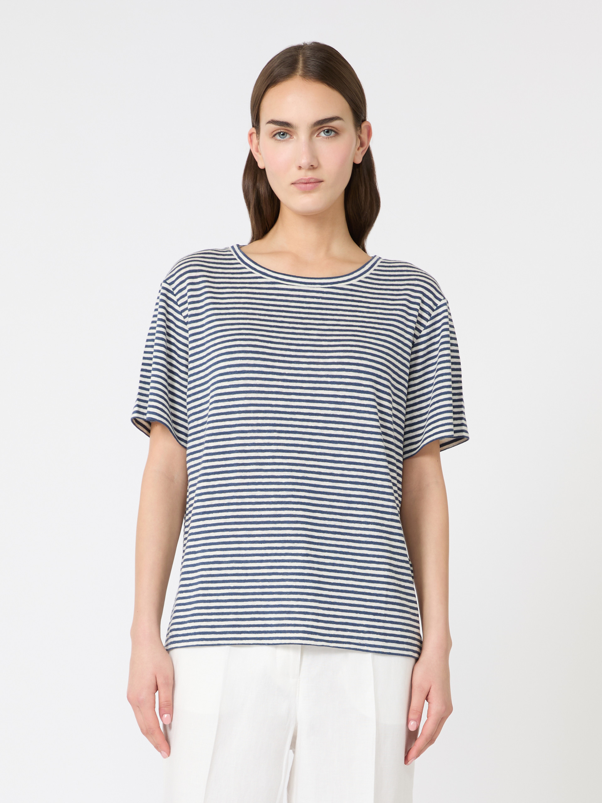 Stretch linen jersey basic T-shirt - Weekend Max Mara - 2