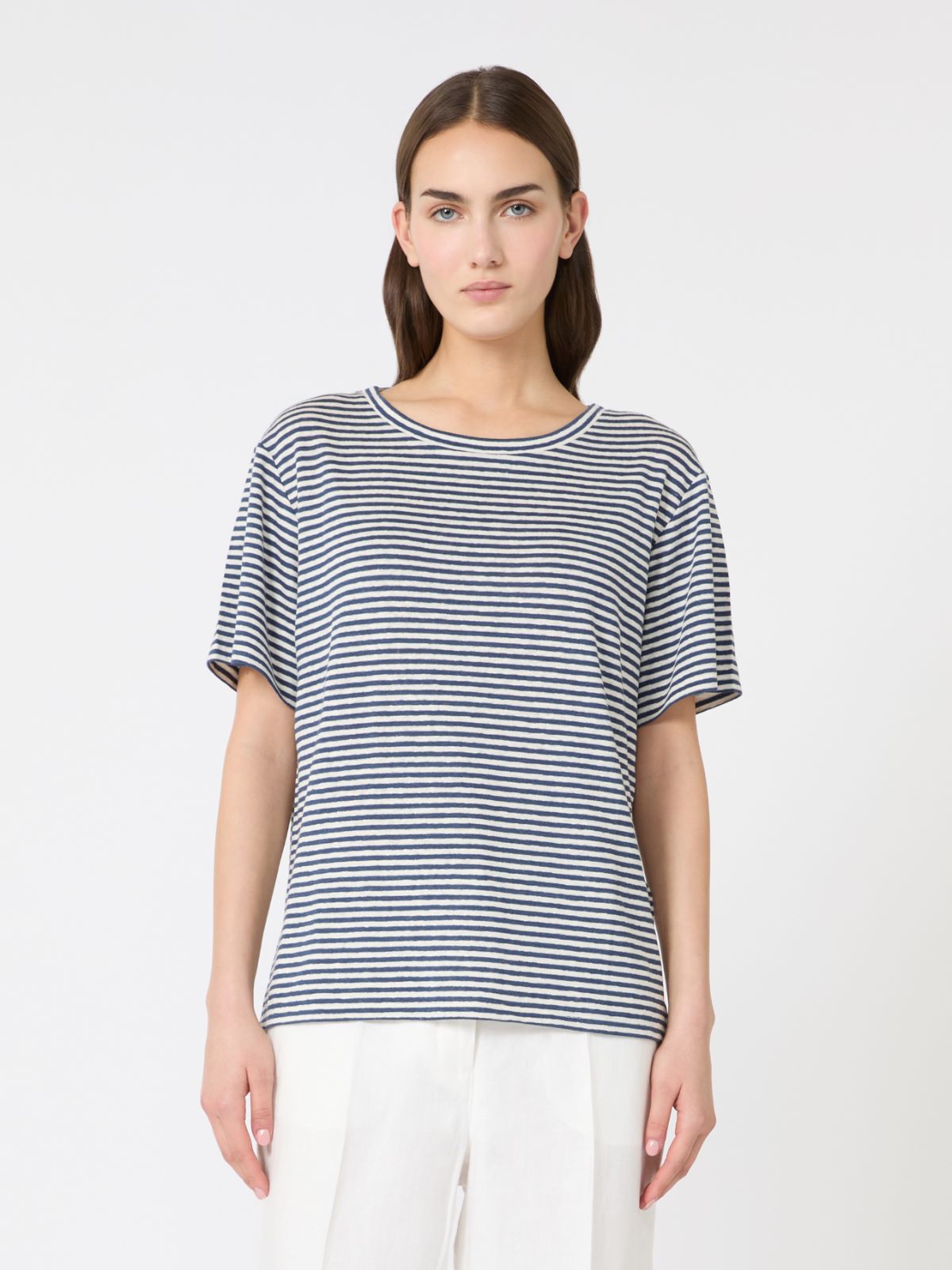 Stretch linen jersey basic T-shirt - Weekend Max Mara - 2