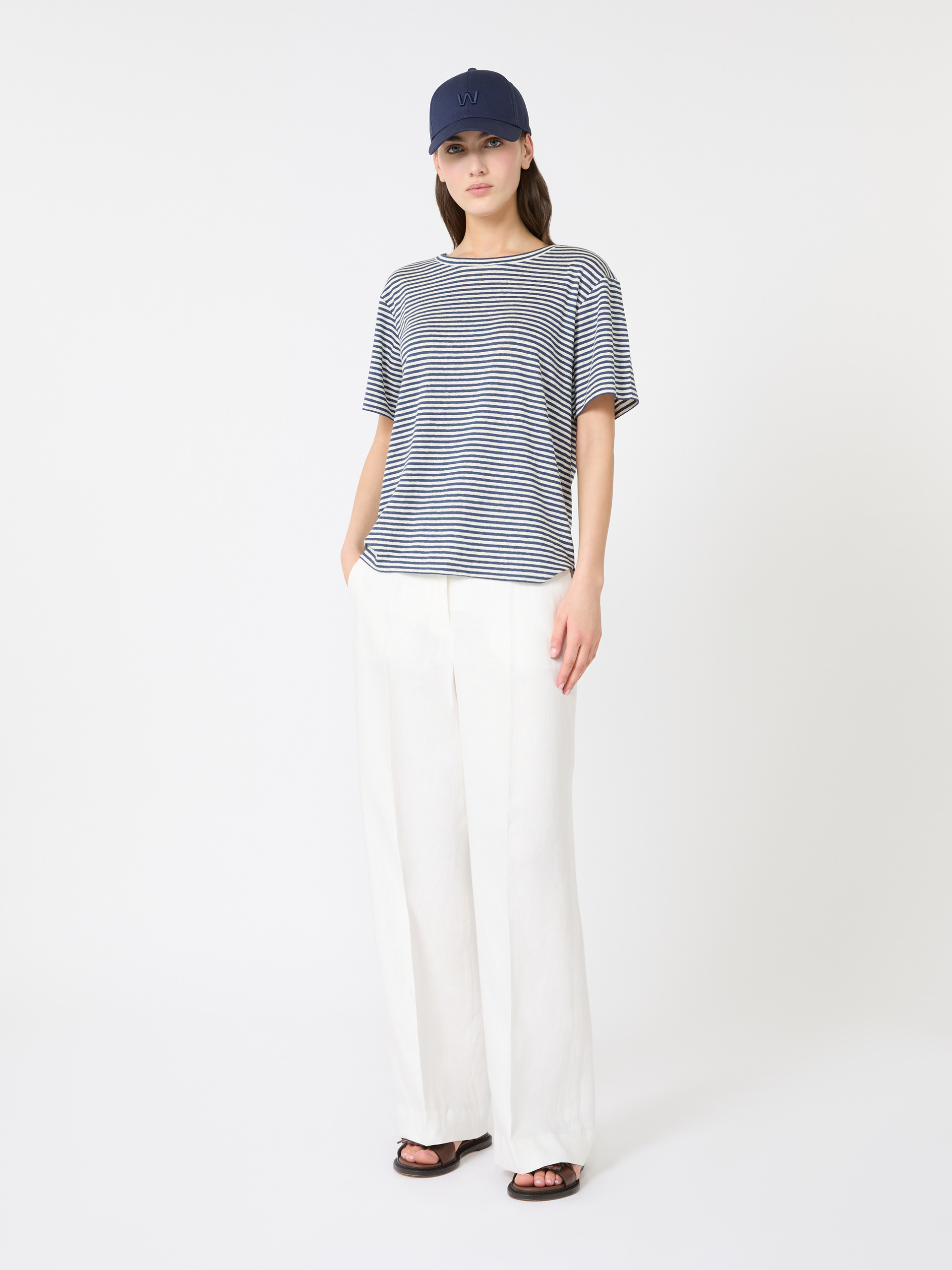 Stretch linen jersey basic T-shirt - Weekend Max Mara