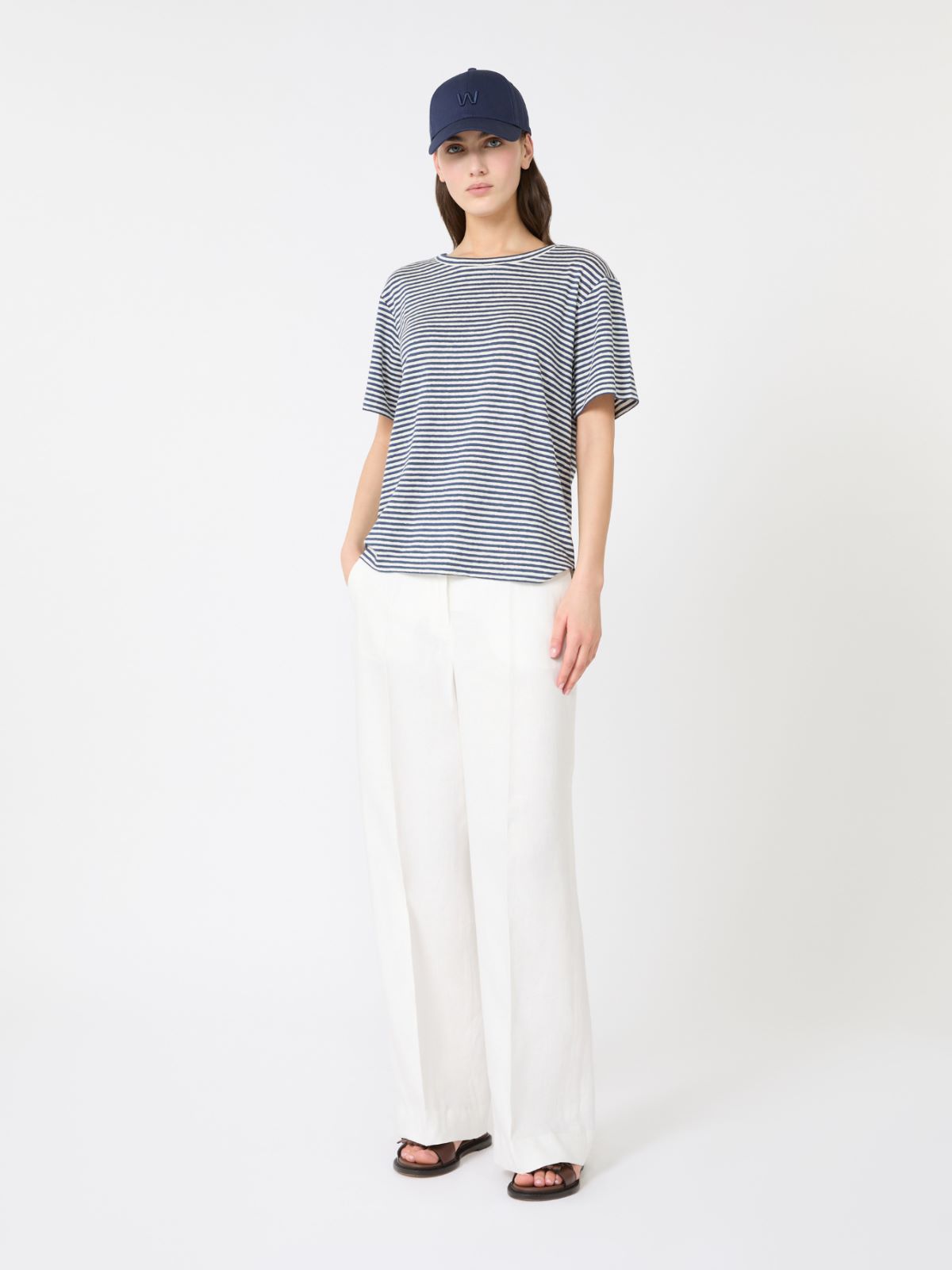 Stretch linen jersey basic T-shirt - Weekend Max Mara