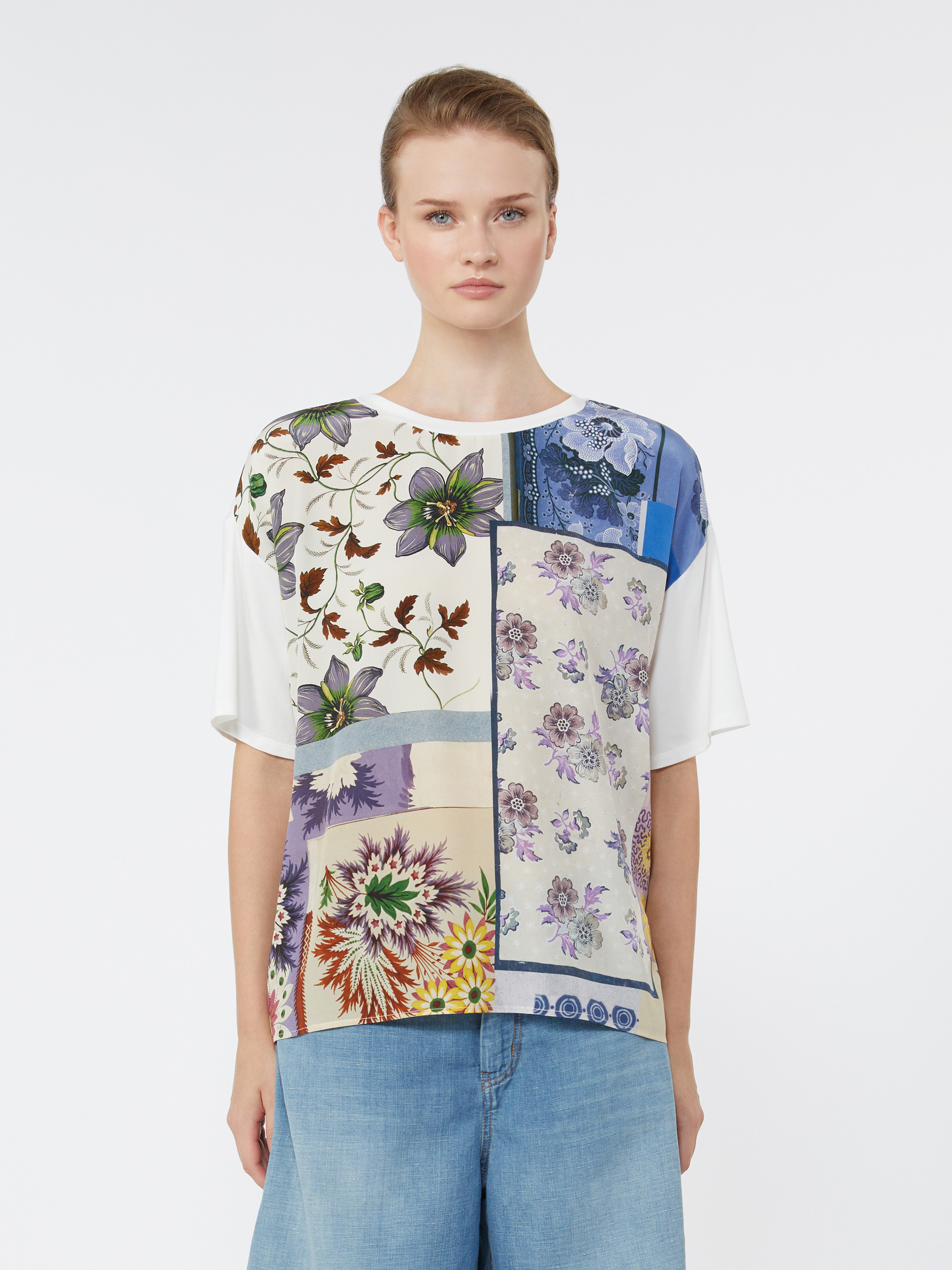 Printed silk and stretch cotton jersey T-shirt - MULTICOLOUR - Weekend Max Mara - 2