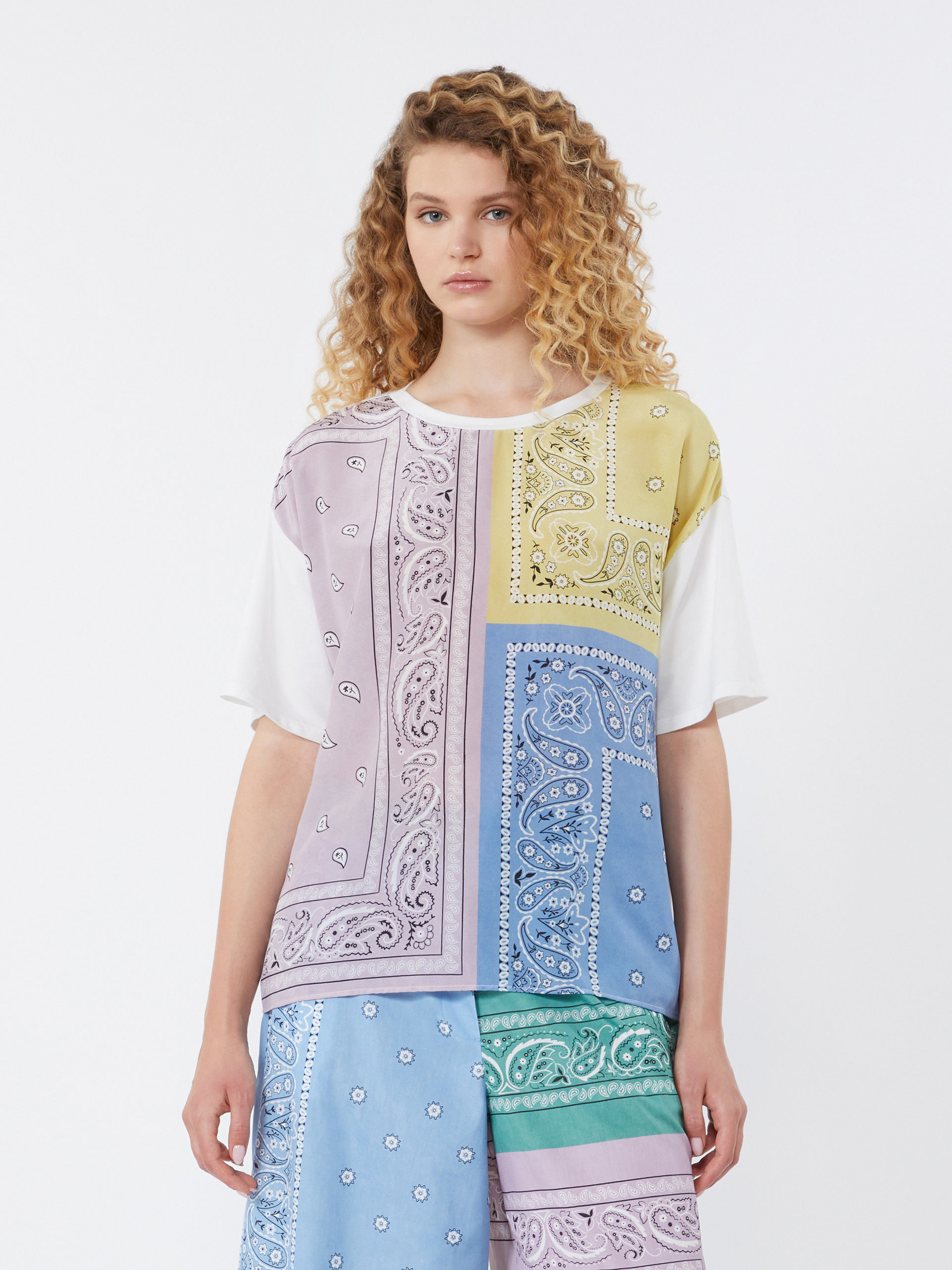 Printed silk and stretch cotton jersey T-shirt - MULTICOLOUR - Weekend Max Mara - 2