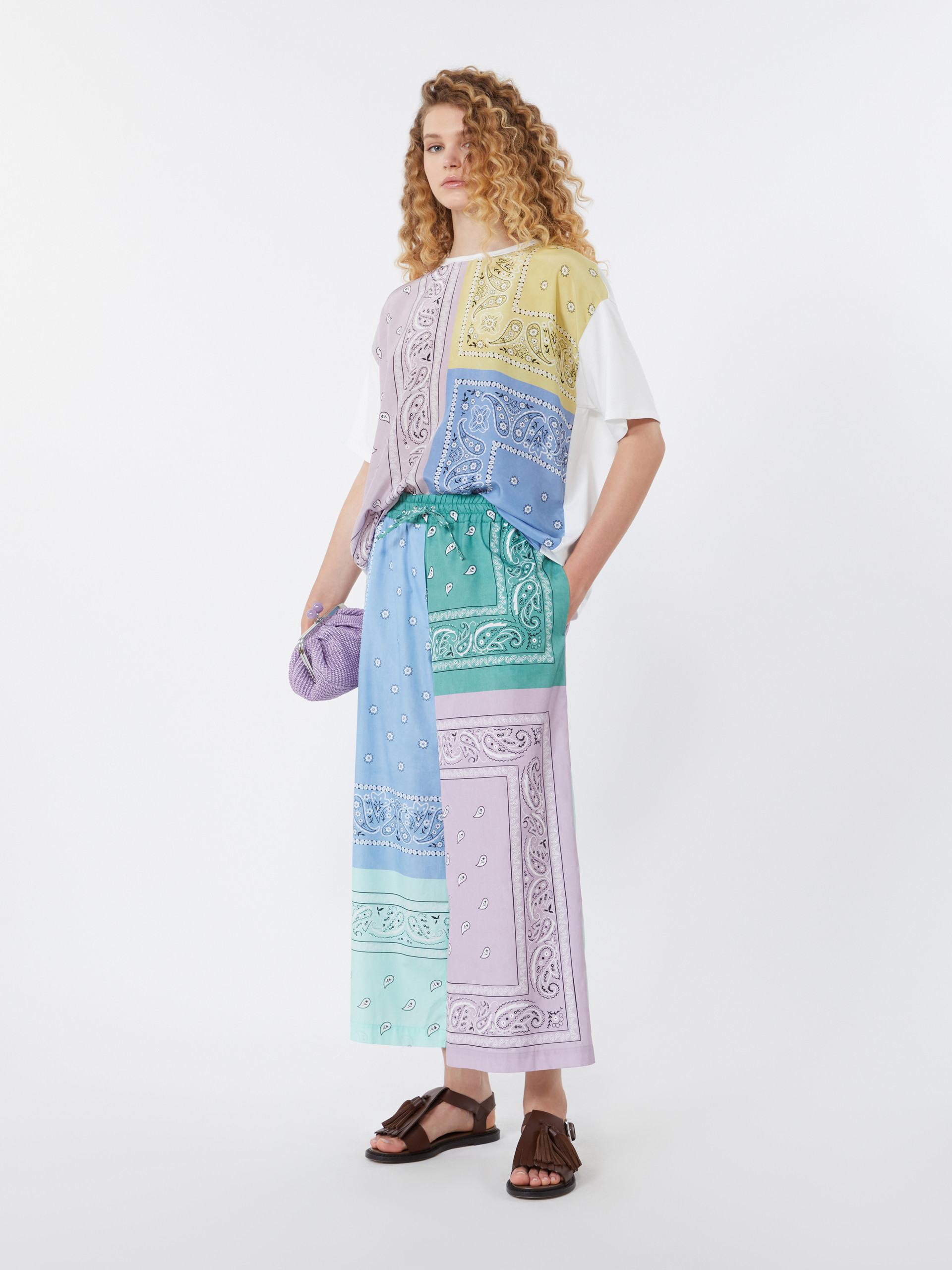 Printed silk and stretch cotton jersey T-shirt - MULTICOLOUR - Weekend Max Mara