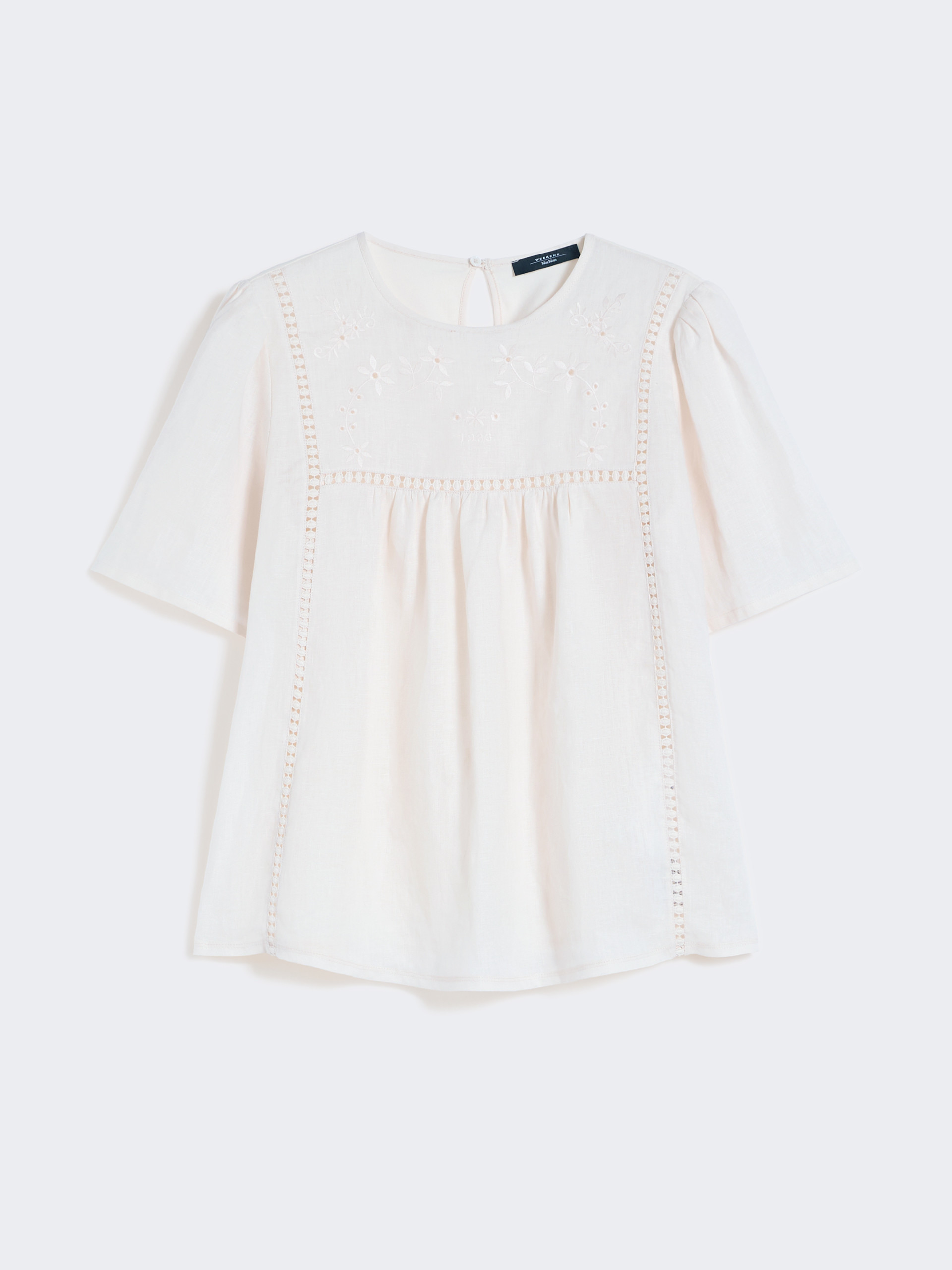 Linen canvas and stretch jersey top - ECRU - Weekend Max Mara - 6