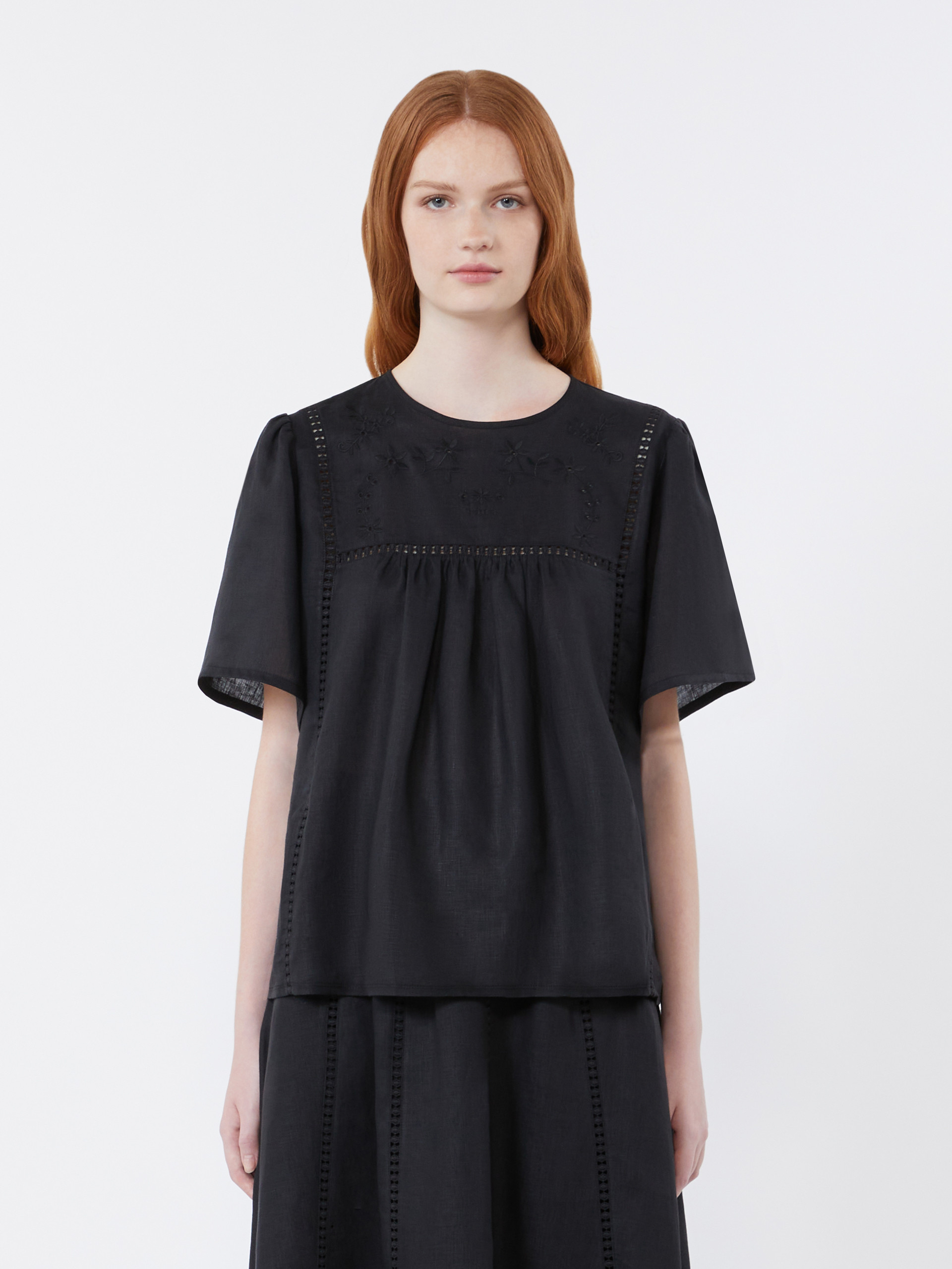 Linen canvas and stretch jersey top - Weekend Max Mara - 2