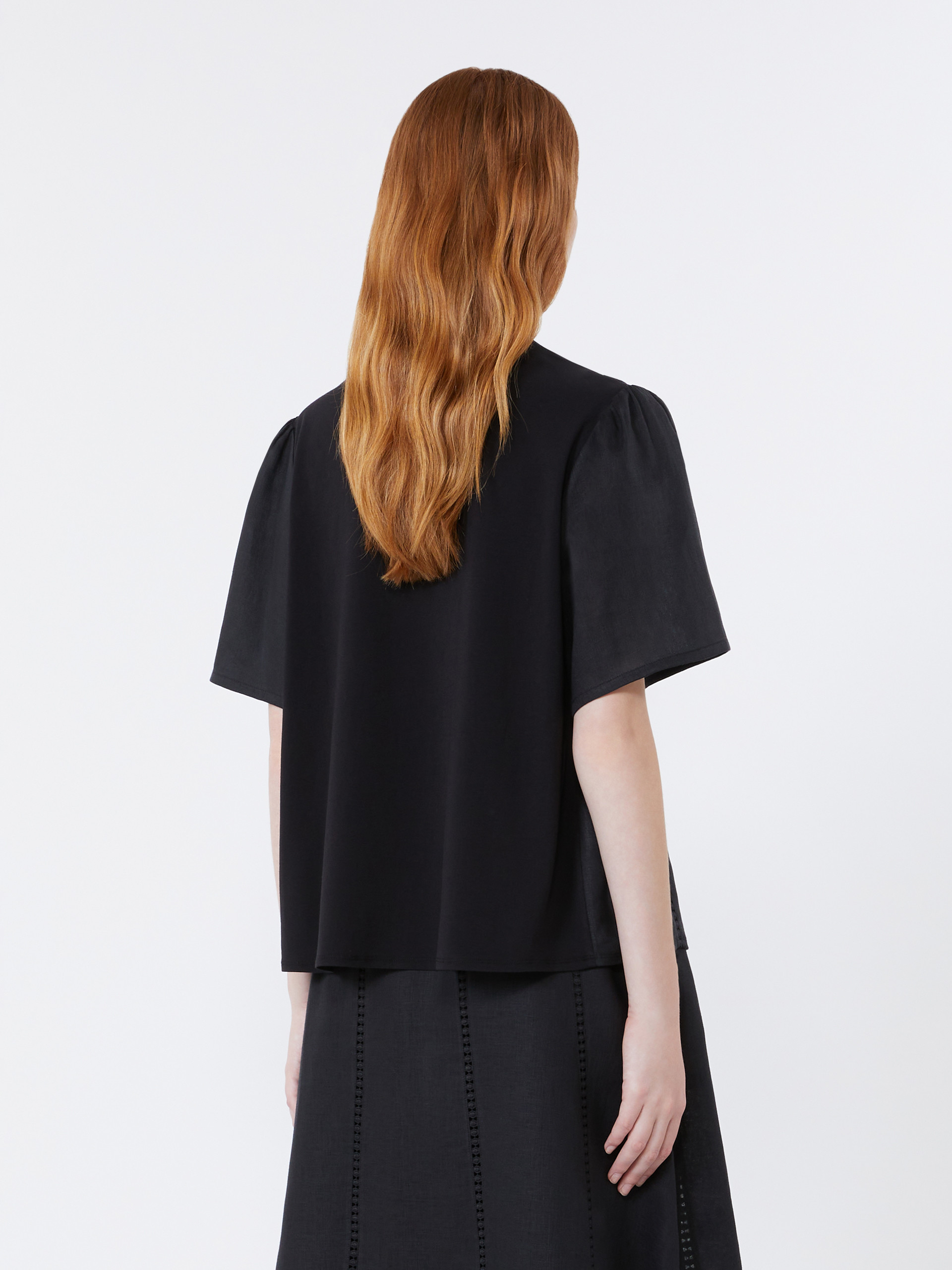 Linen canvas and stretch jersey top - Weekend Max Mara - 3