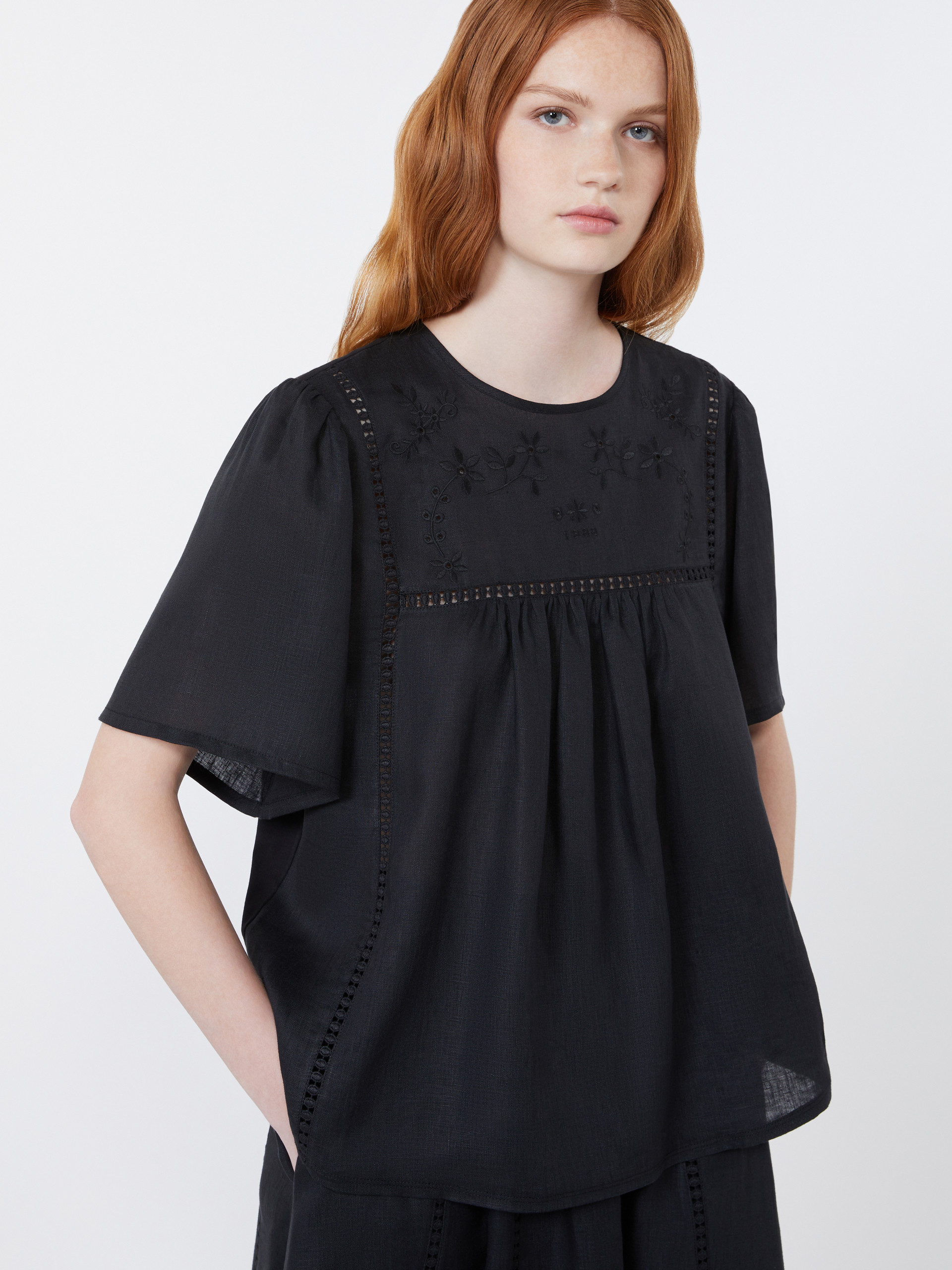 Linen canvas and stretch jersey top - Weekend Max Mara - 4