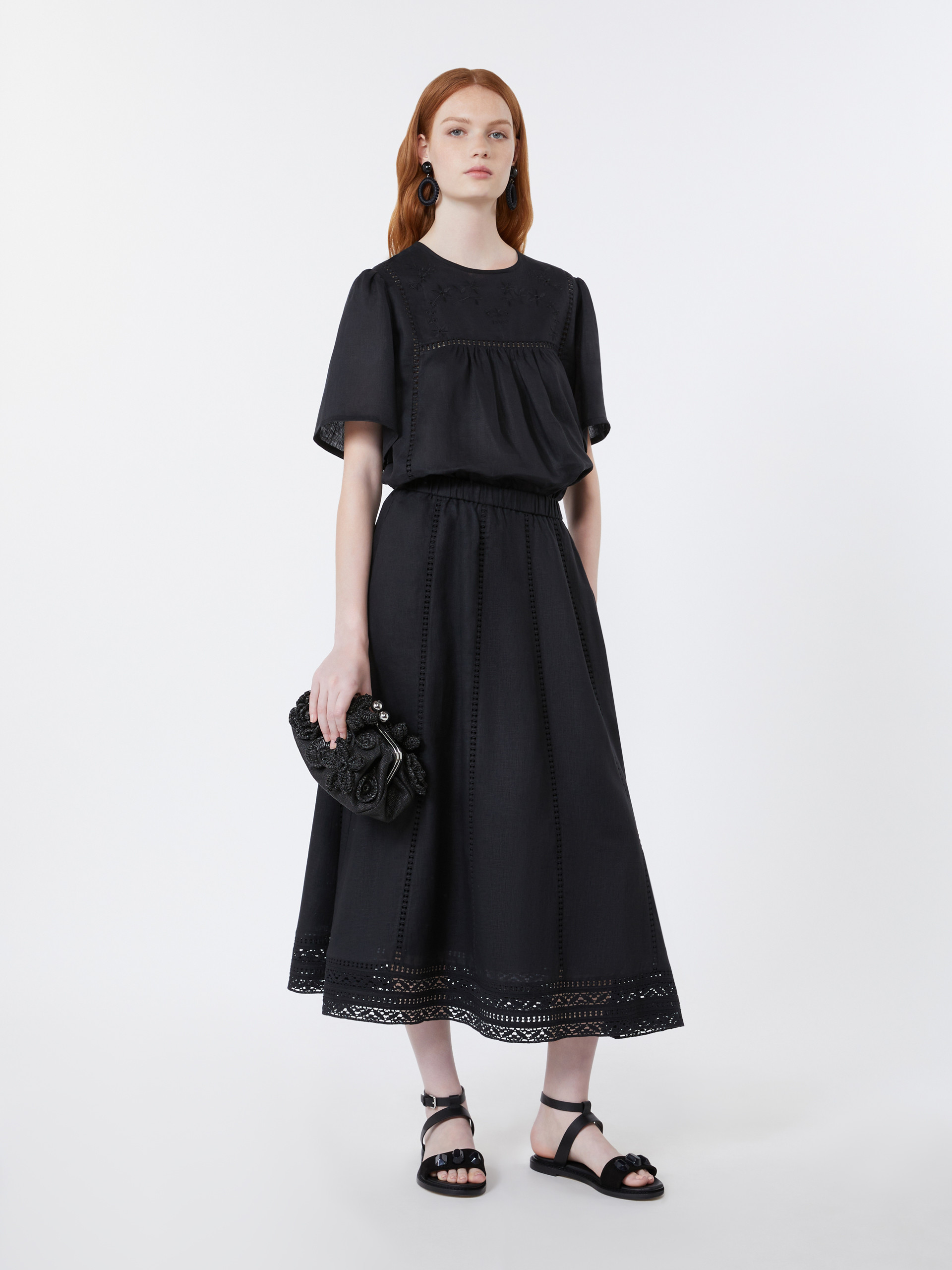 Linen canvas and stretch jersey top - Weekend Max Mara