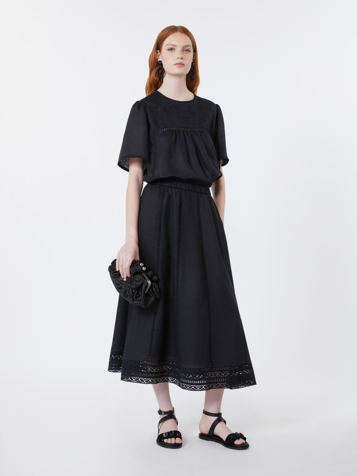 Linen canvas and stretch jersey top - Weekend Max Mara