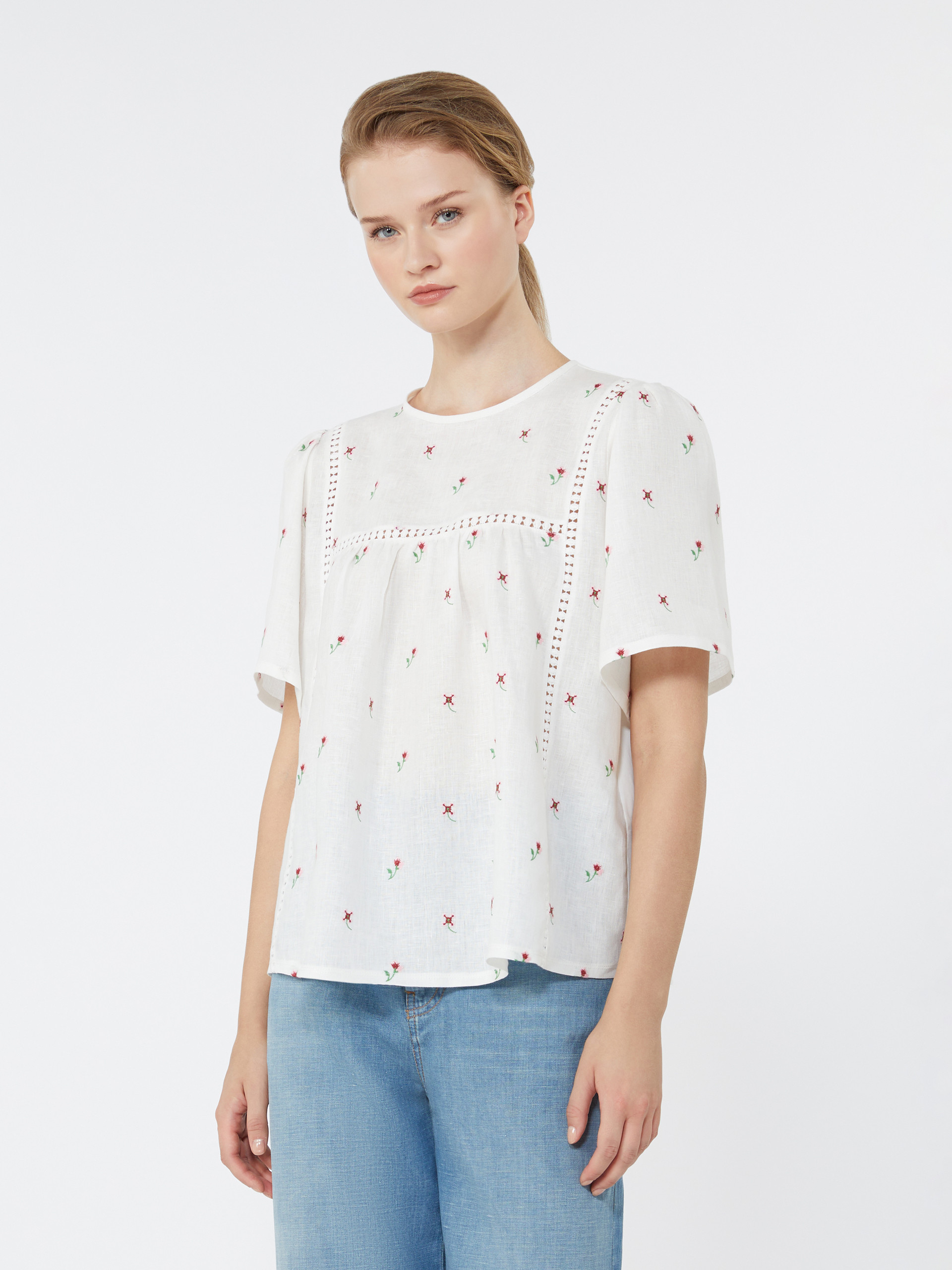 Linen canvas and stretch jersey top - Weekend Max Mara - 2