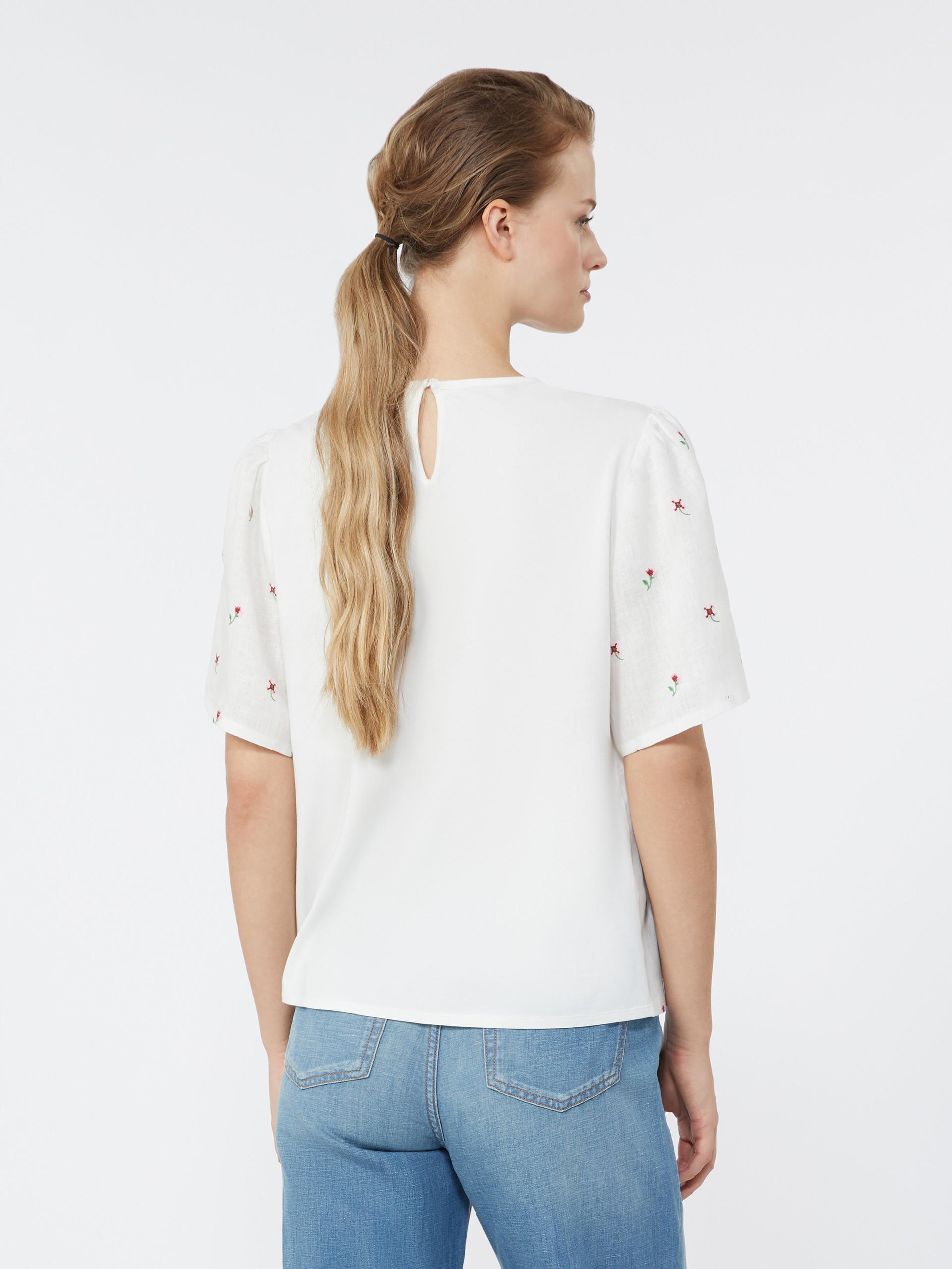 Linen canvas and stretch jersey top - Weekend Max Mara - 3