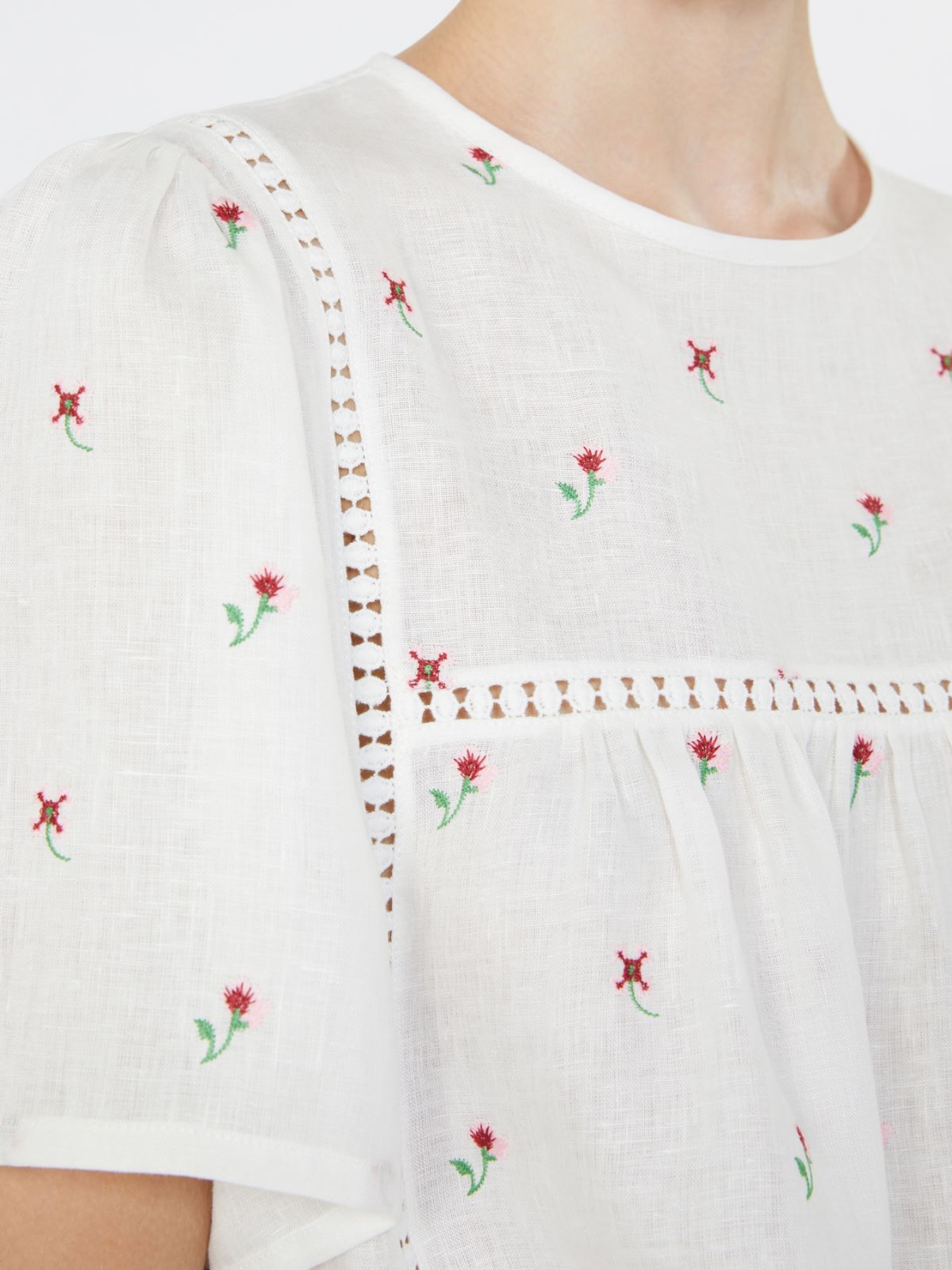 Linen canvas and stretch jersey top - Weekend Max Mara - 5