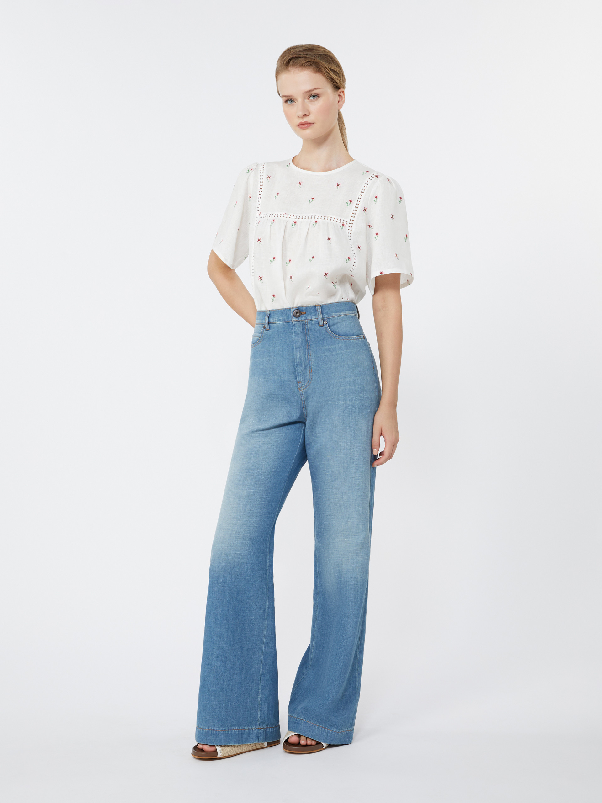 Linen canvas and stretch jersey top - Weekend Max Mara