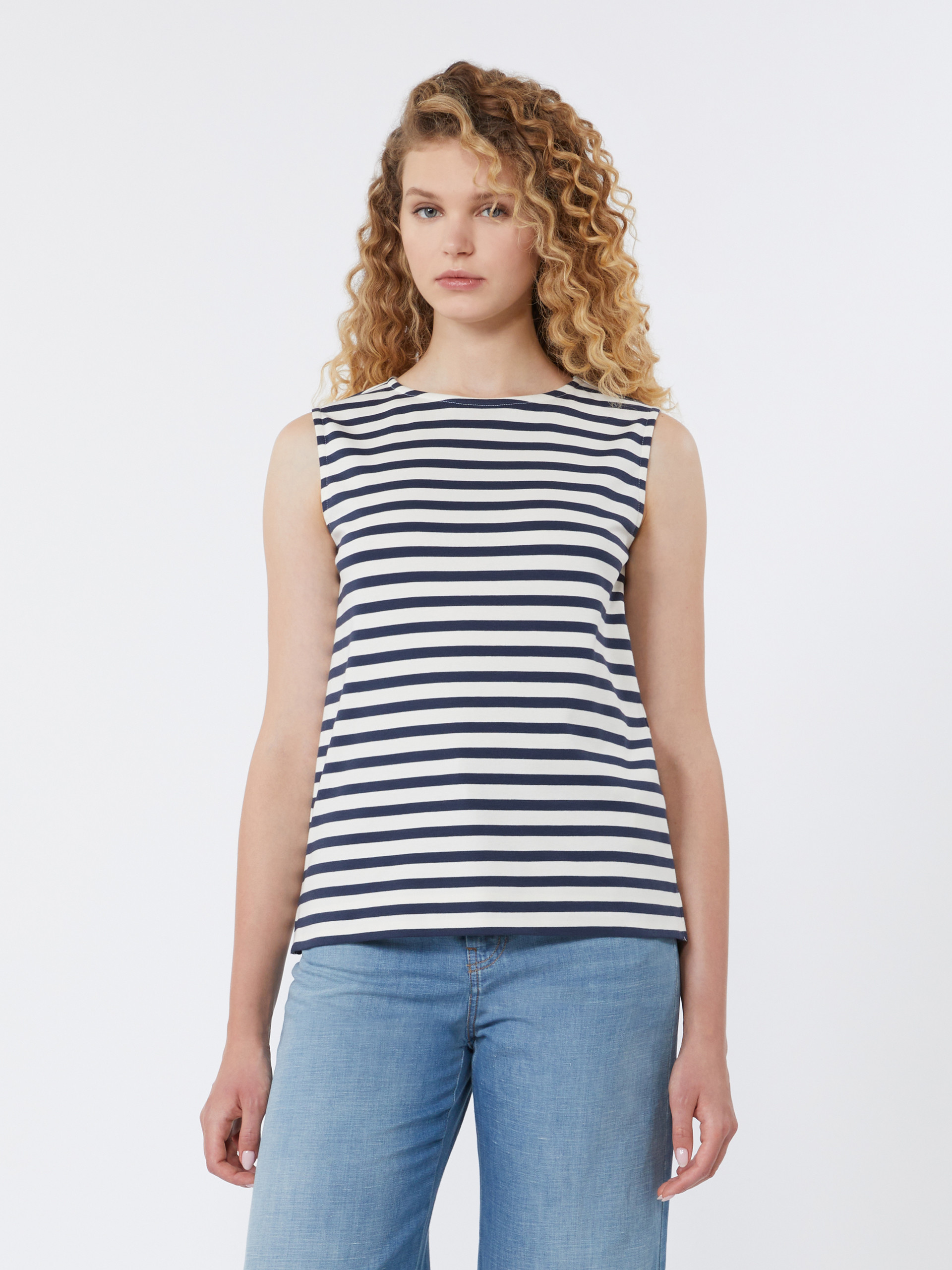 Sleeveless interlock jersey top - NAVY - Weekend Max Mara - 2