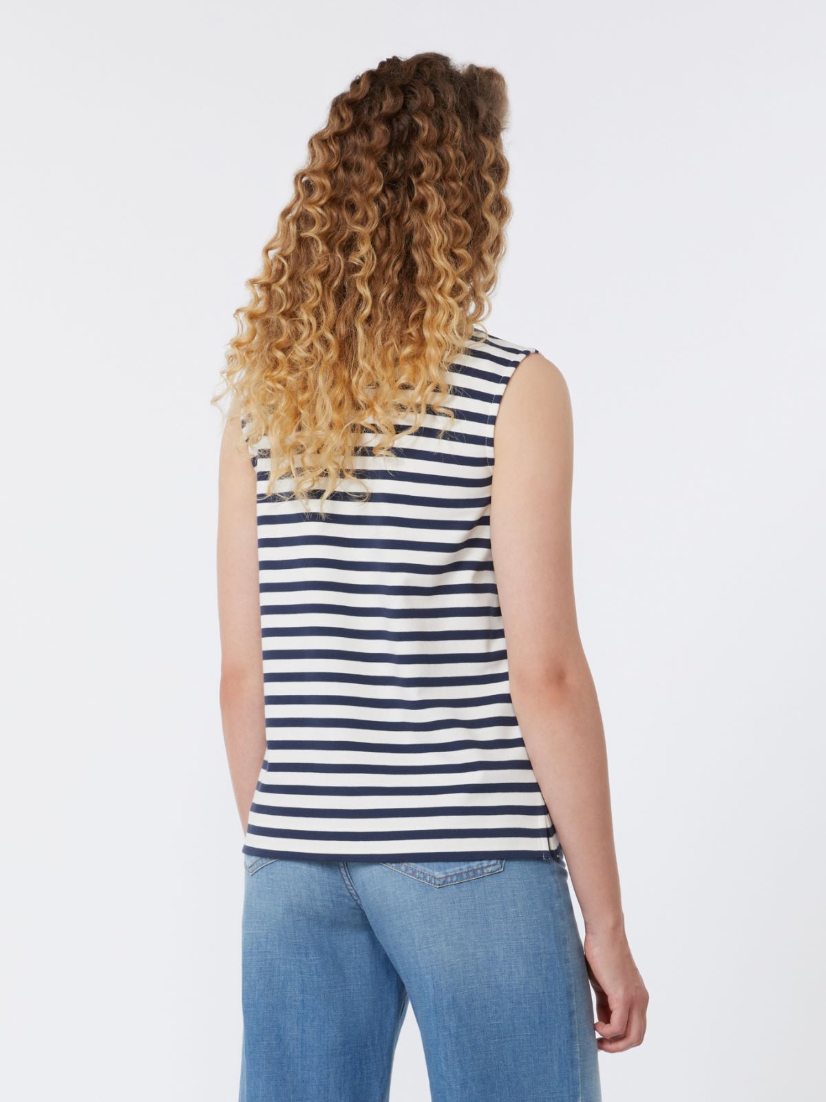 Sleeveless interlock jersey top - NAVY - Weekend - 3