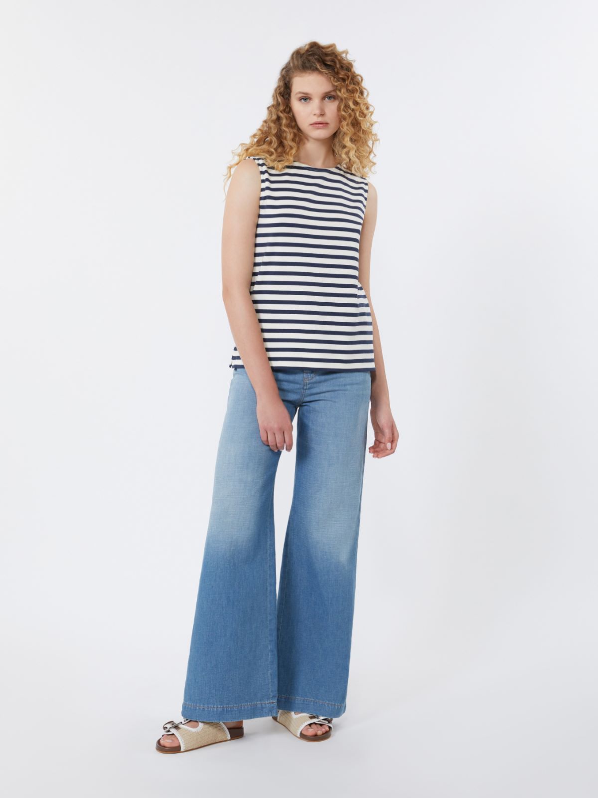 Sleeveless interlock jersey top - NAVY - Weekend