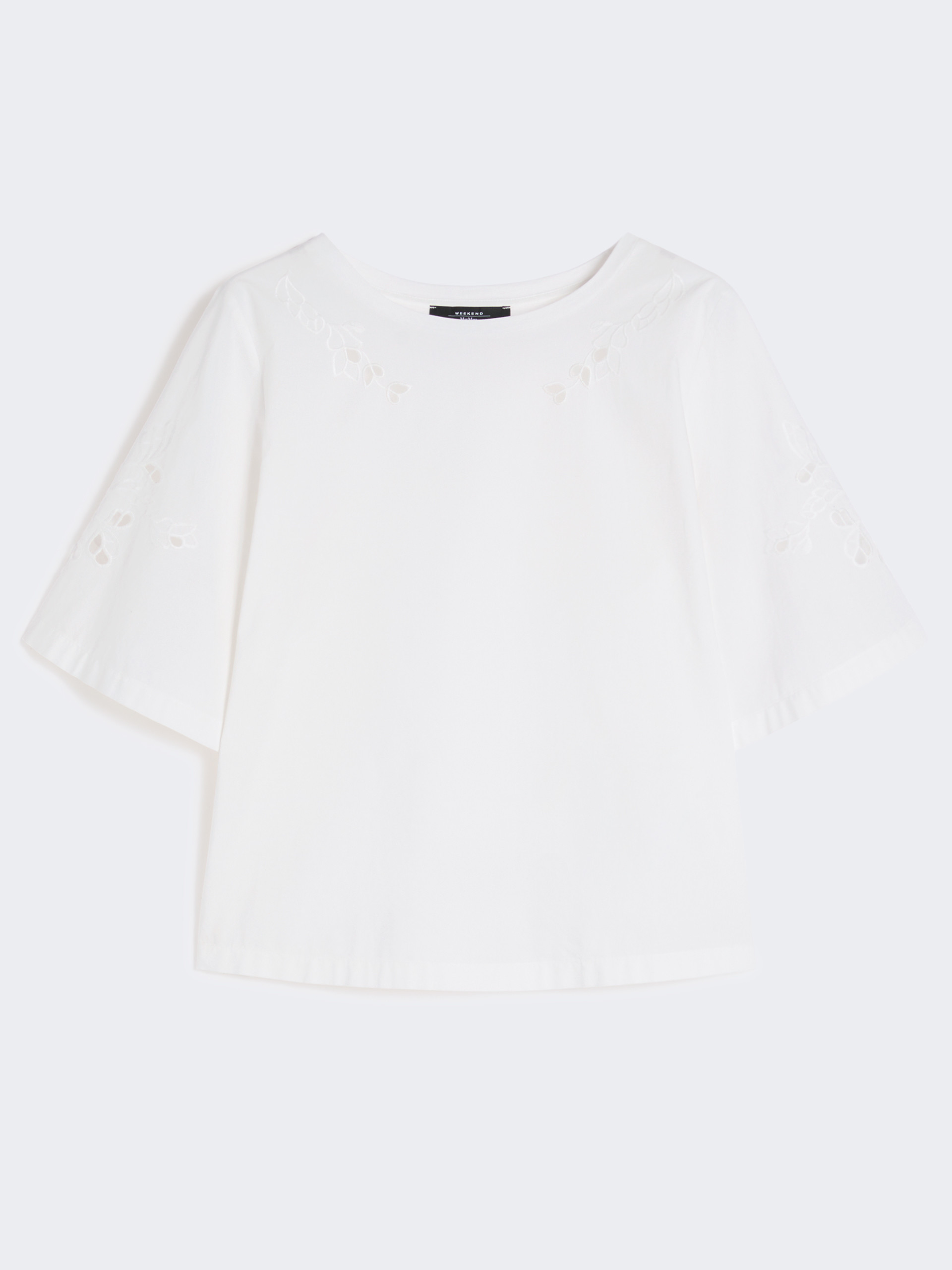 Cotton-poplin top with embroideries - WHITE - Weekend Max Mara - 6