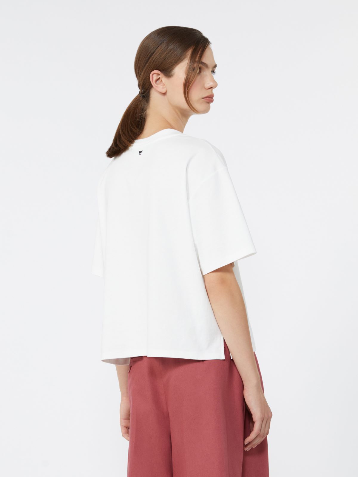 Printed cotton jersey T-shirt - WHITE - Weekend - 3