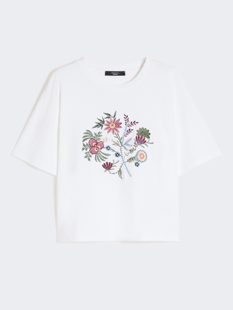 Printed cotton jersey T-shirt - WHITE - Weekend - 7