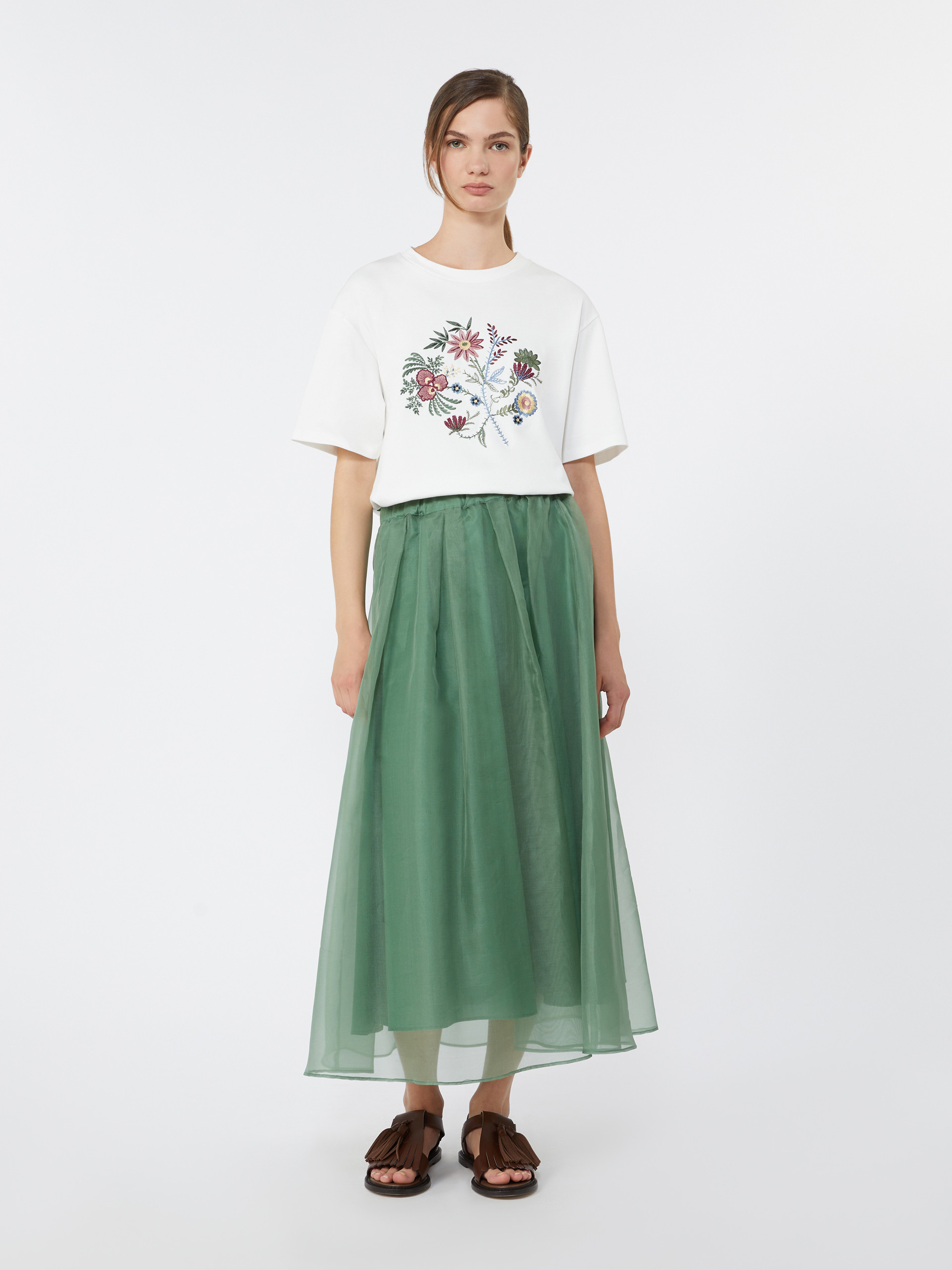 Printed cotton jersey T-shirt - WHITE - Weekend Max Mara