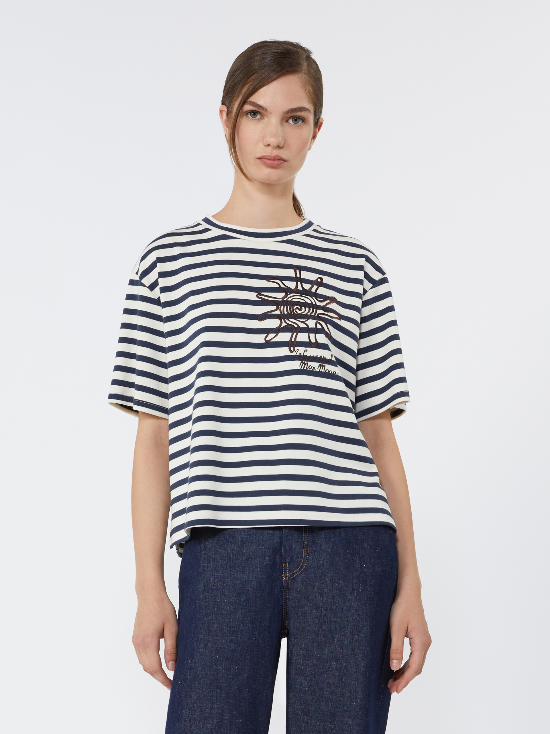 Printed cotton jersey T-shirt - NAVY - Weekend Max Mara - 2